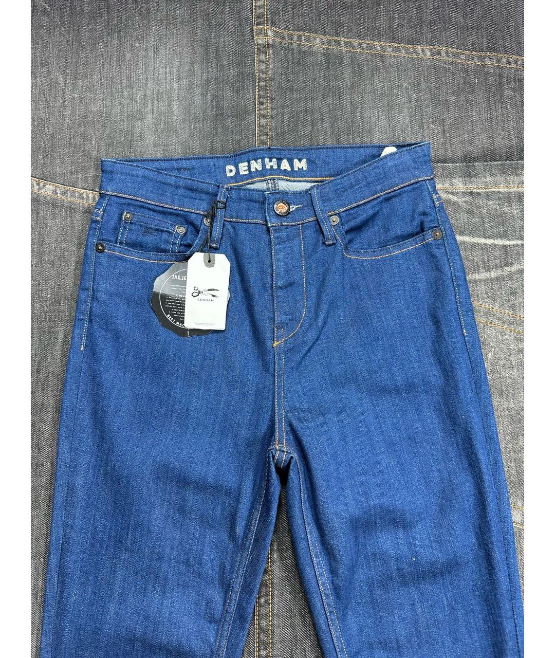 DENHAM Синие хлопко-эластановые джинсы слим, фото 4