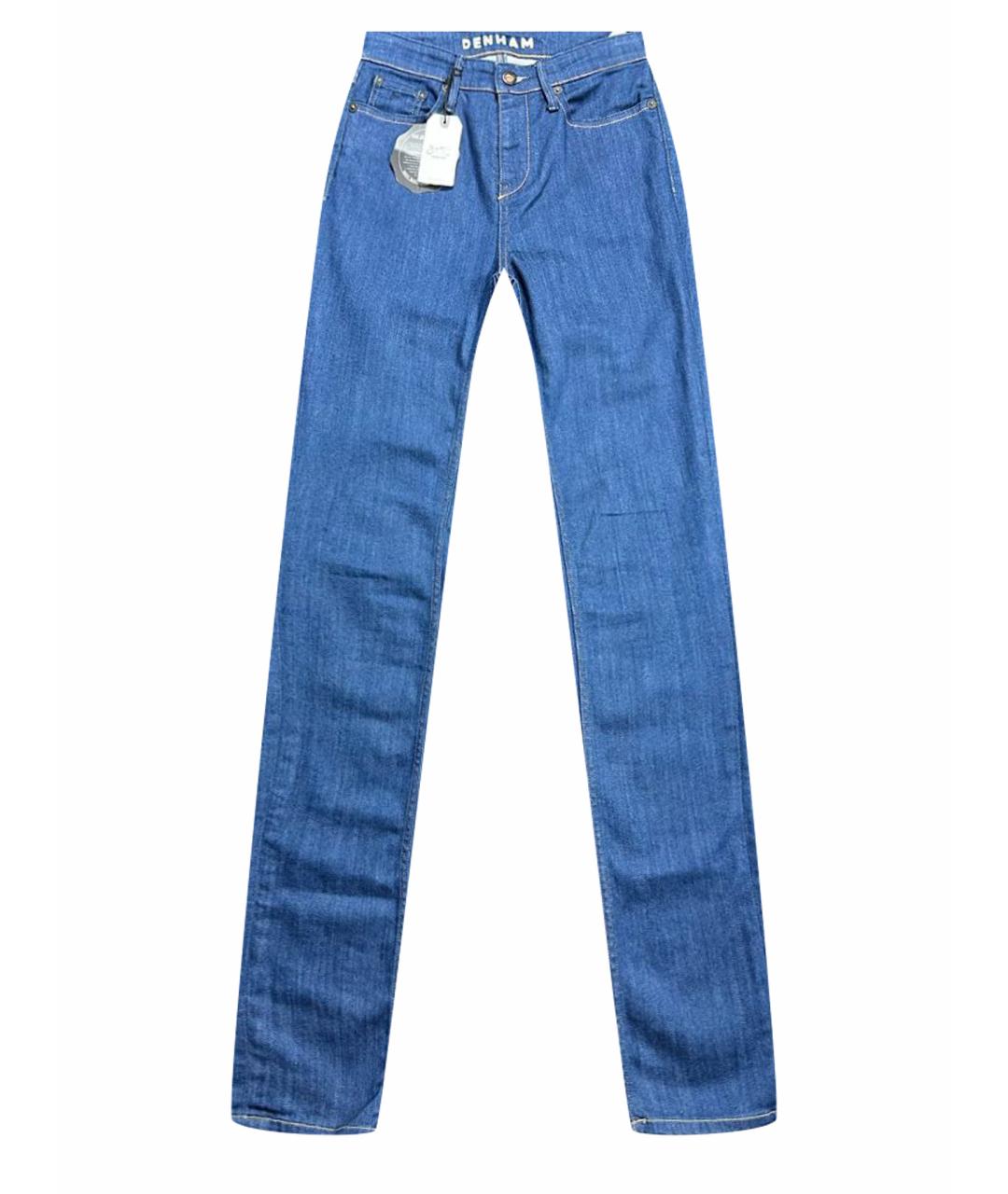DENHAM Синие хлопко-эластановые джинсы слим, фото 1
