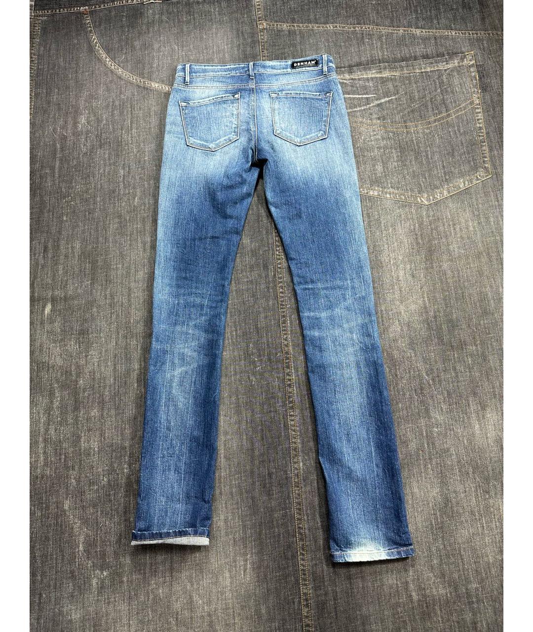 DENHAM Голубые хлопко-эластановые джинсы слим, фото 4