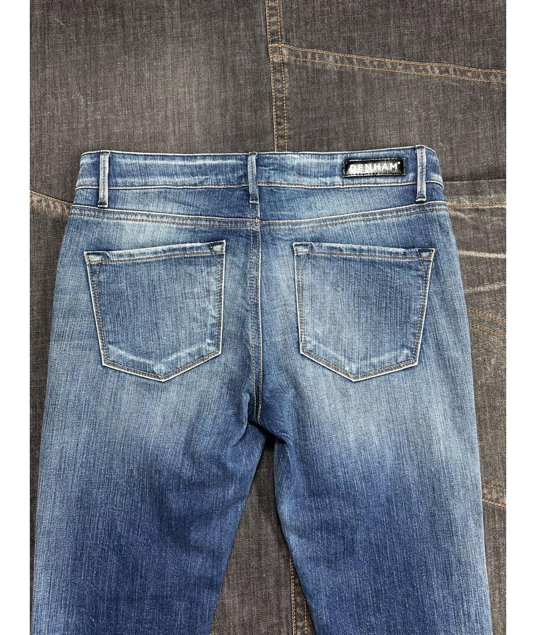 DENHAM Голубые хлопко-эластановые джинсы слим, фото 5