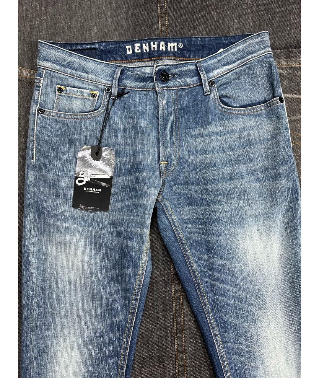 DENHAM Голубые хлопко-эластановые джинсы слим, фото 3
