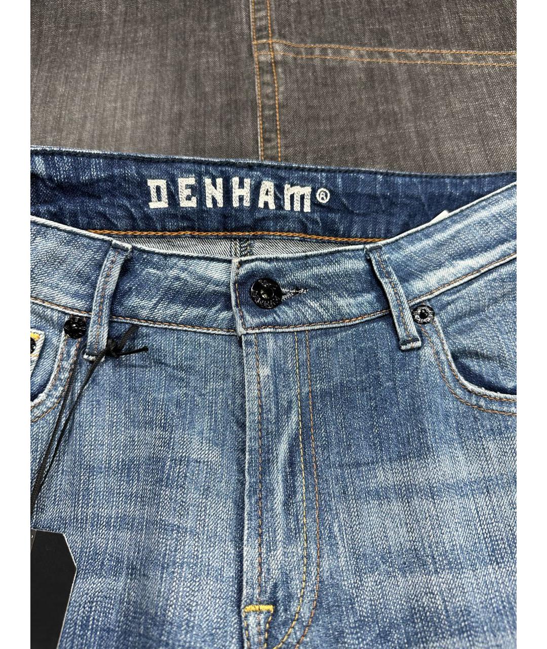 DENHAM Голубые хлопко-эластановые джинсы слим, фото 6