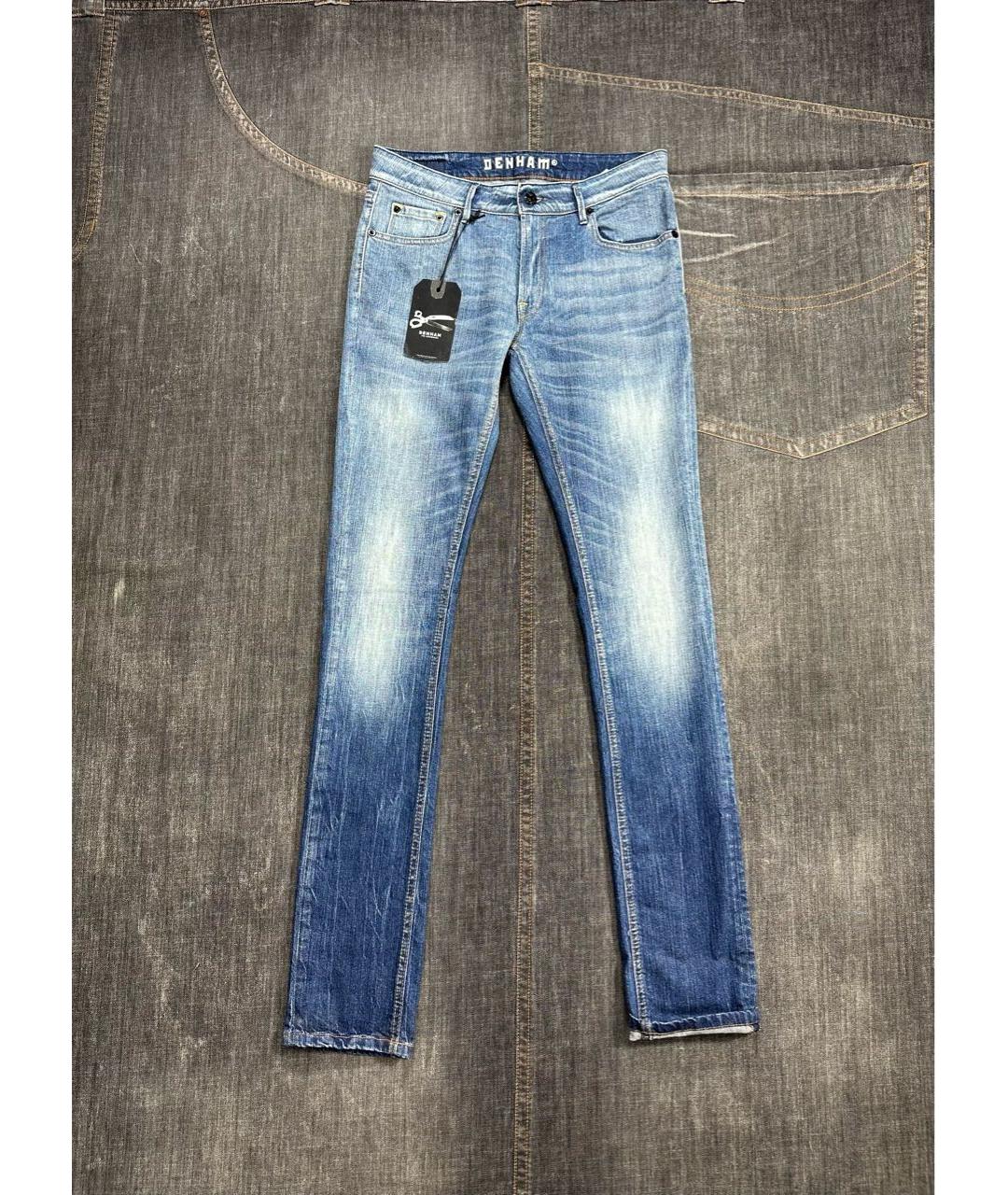 DENHAM Голубые хлопко-эластановые джинсы слим, фото 2