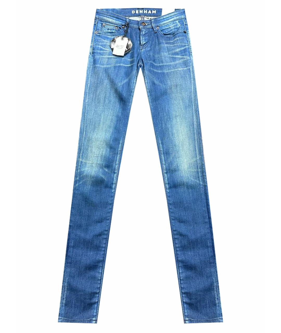 DENHAM Синие хлопко-эластановые джинсы слим, фото 1