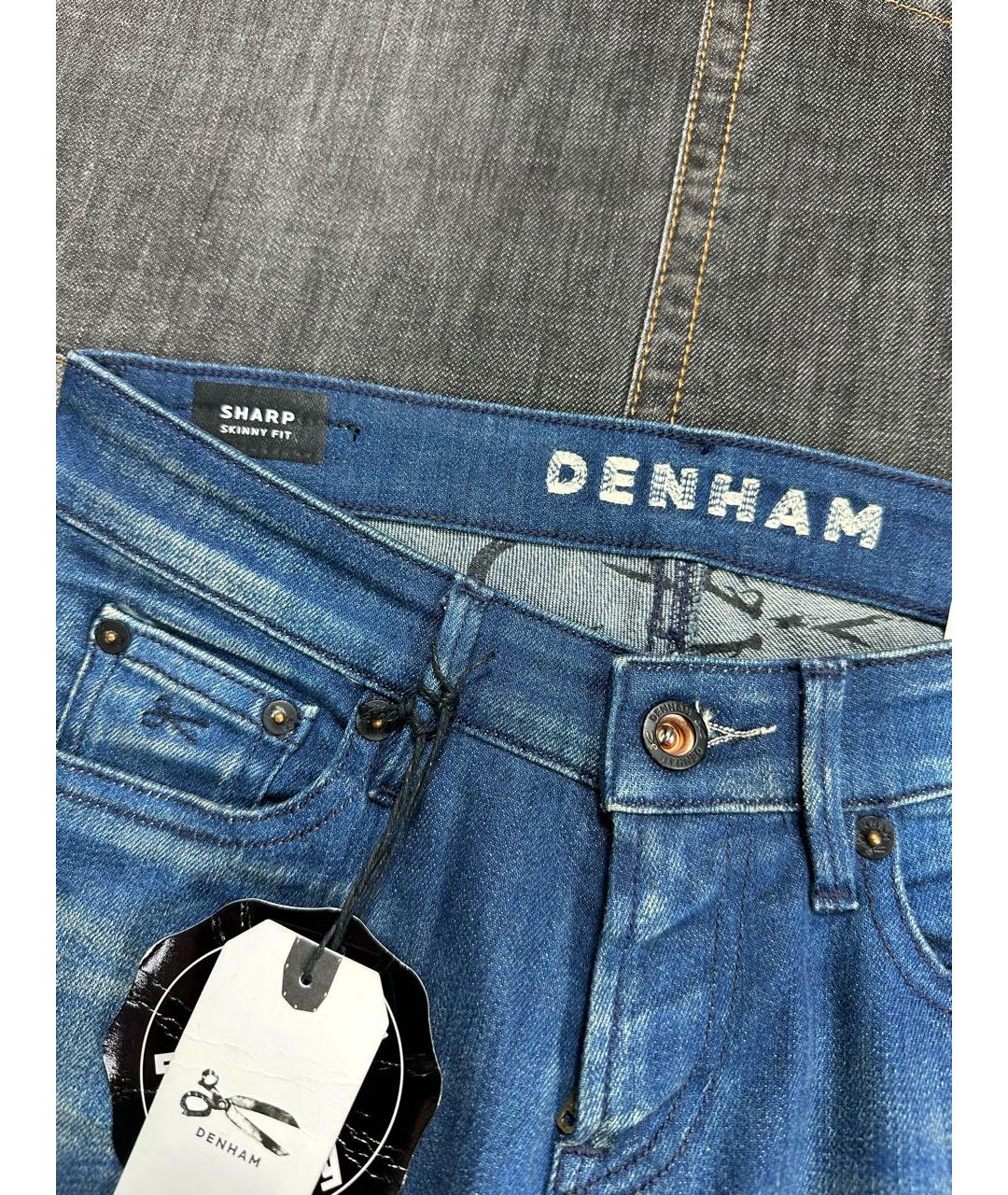 DENHAM Синие хлопко-эластановые джинсы слим, фото 6