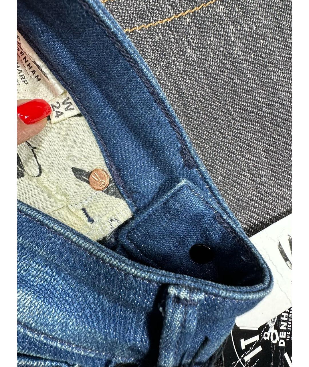 DENHAM Синие хлопко-эластановые джинсы слим, фото 7