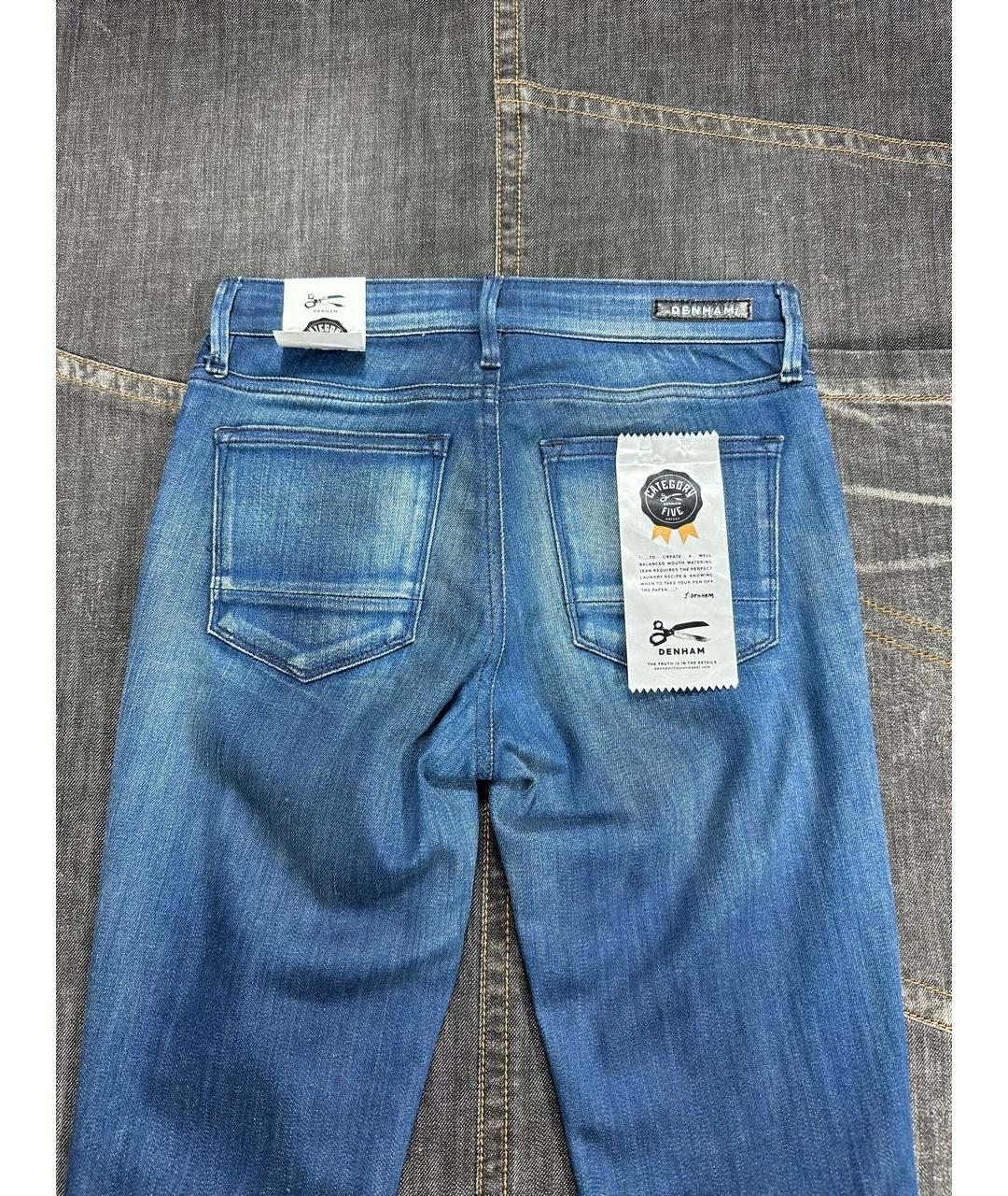 DENHAM Синие хлопко-эластановые джинсы слим, фото 5