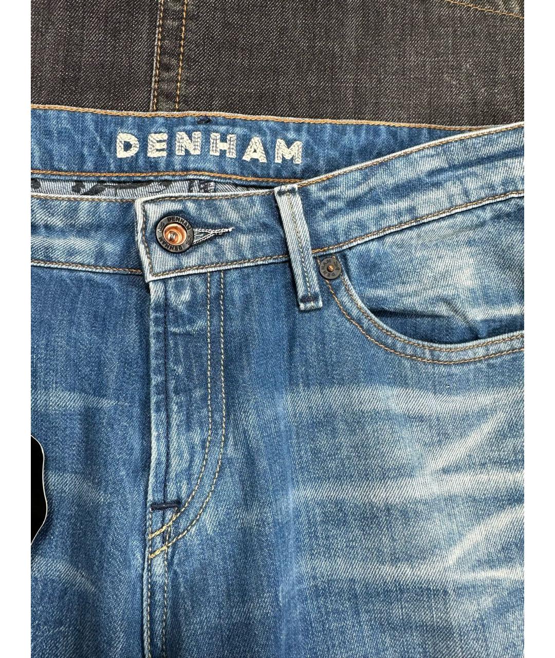 DENHAM Голубые хлопковые прямые джинсы, фото 7