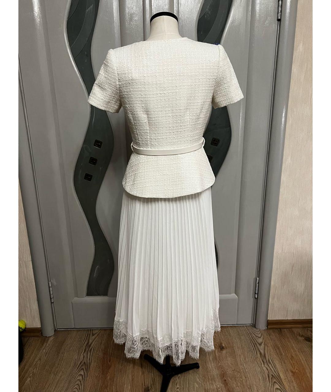 SELF-PORTRAIT Белое твидовое коктейльное платье, фото 2