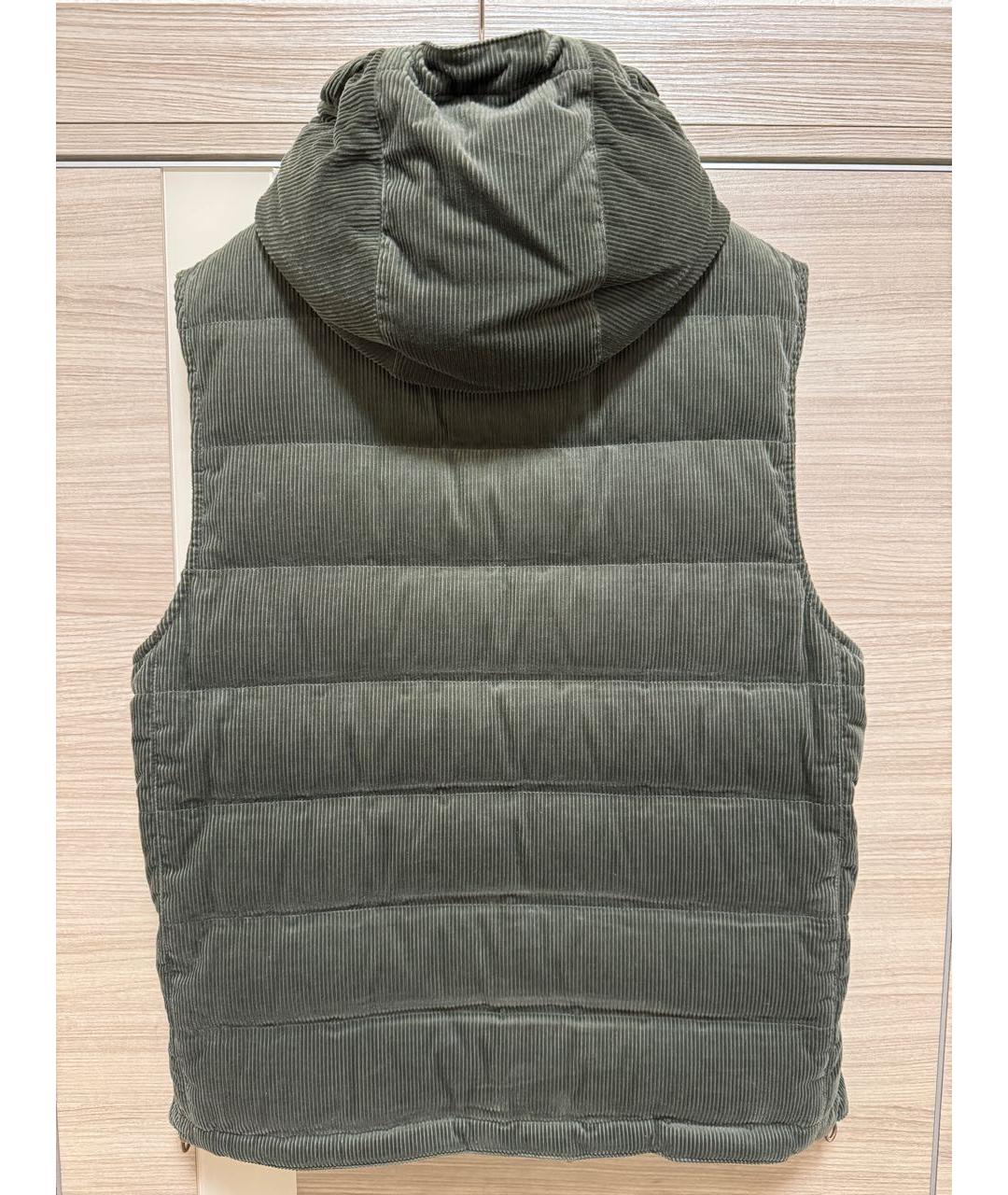 BRUNELLO CUCINELLI Зеленый хлопковый жилет, фото 2