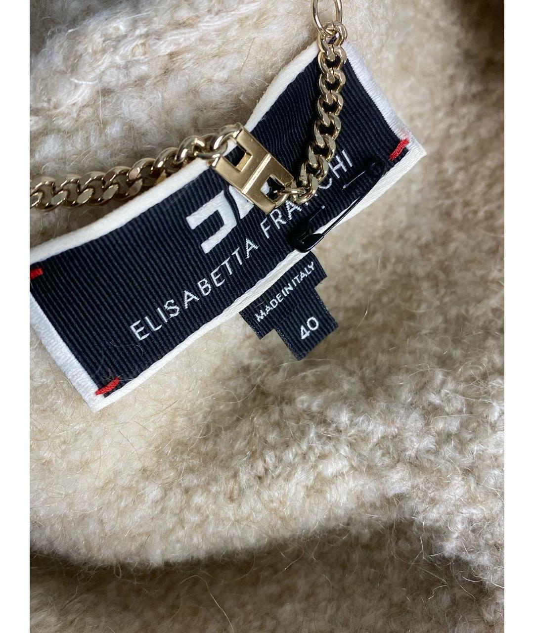 ELISABETTA FRANCHI Бежевое пальто, фото 7
