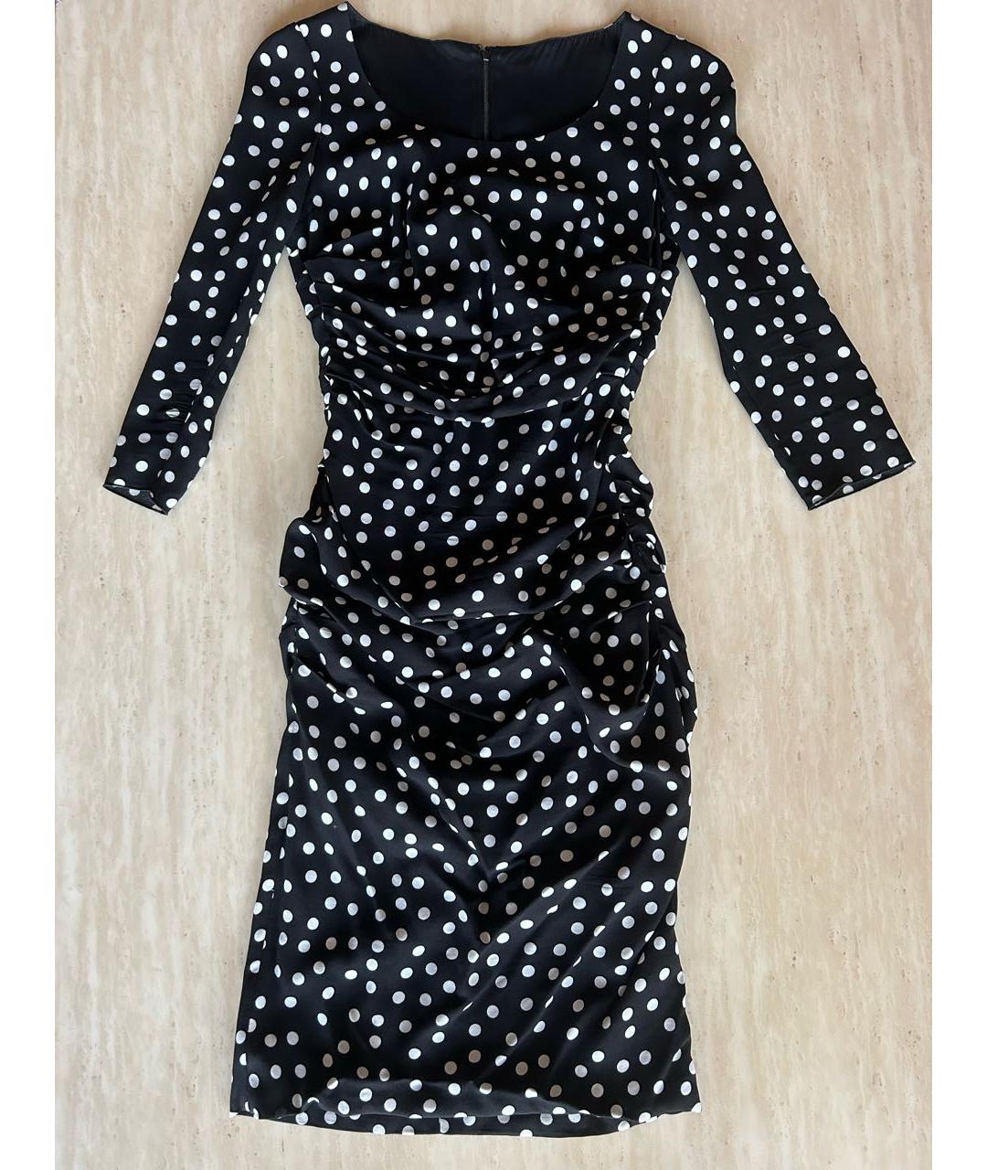 DOLCE&GABBANA Черное шелковое коктейльное платье, фото 8