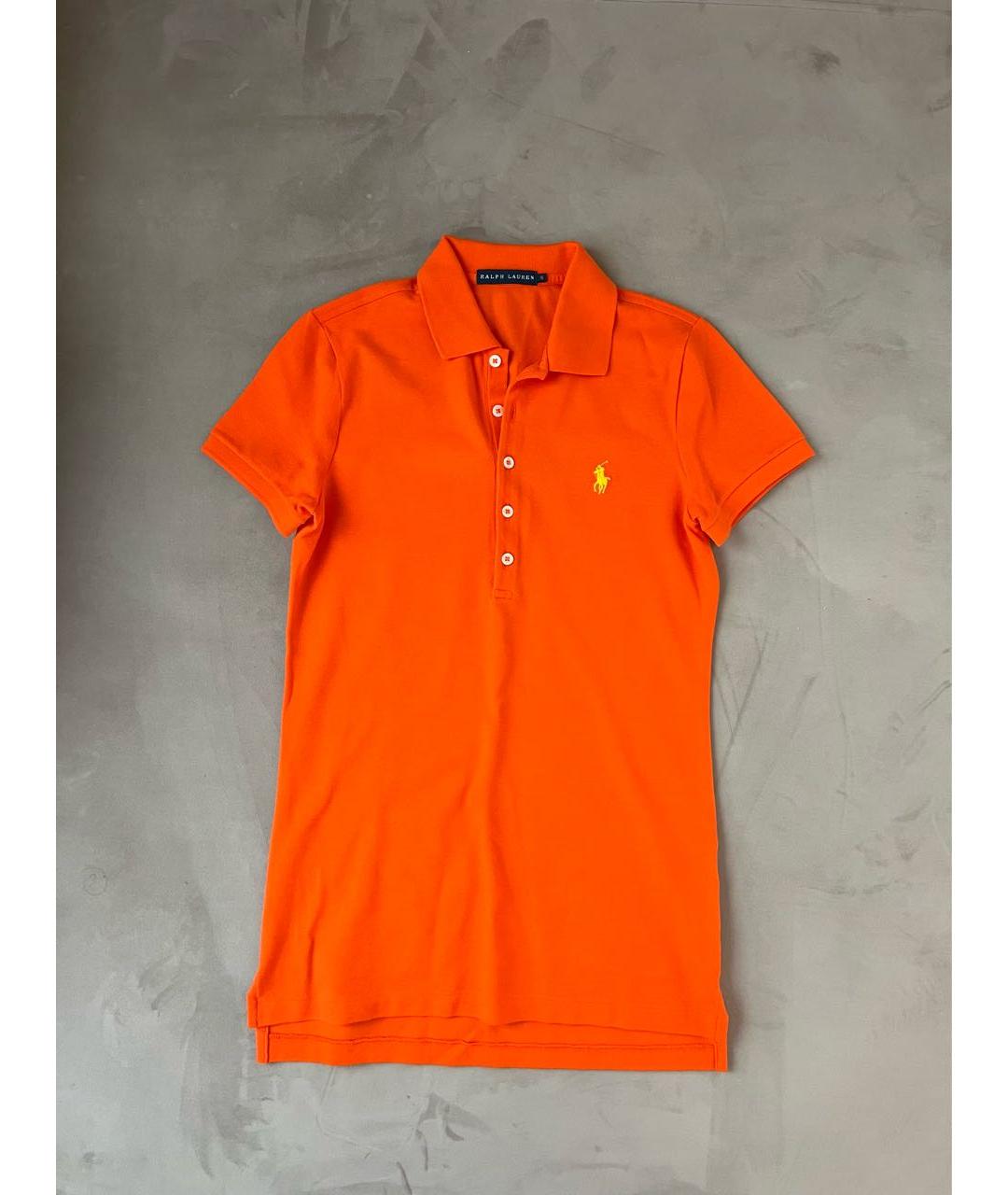 RALPH LAUREN Оранжевая хлопковая футболка, фото 3