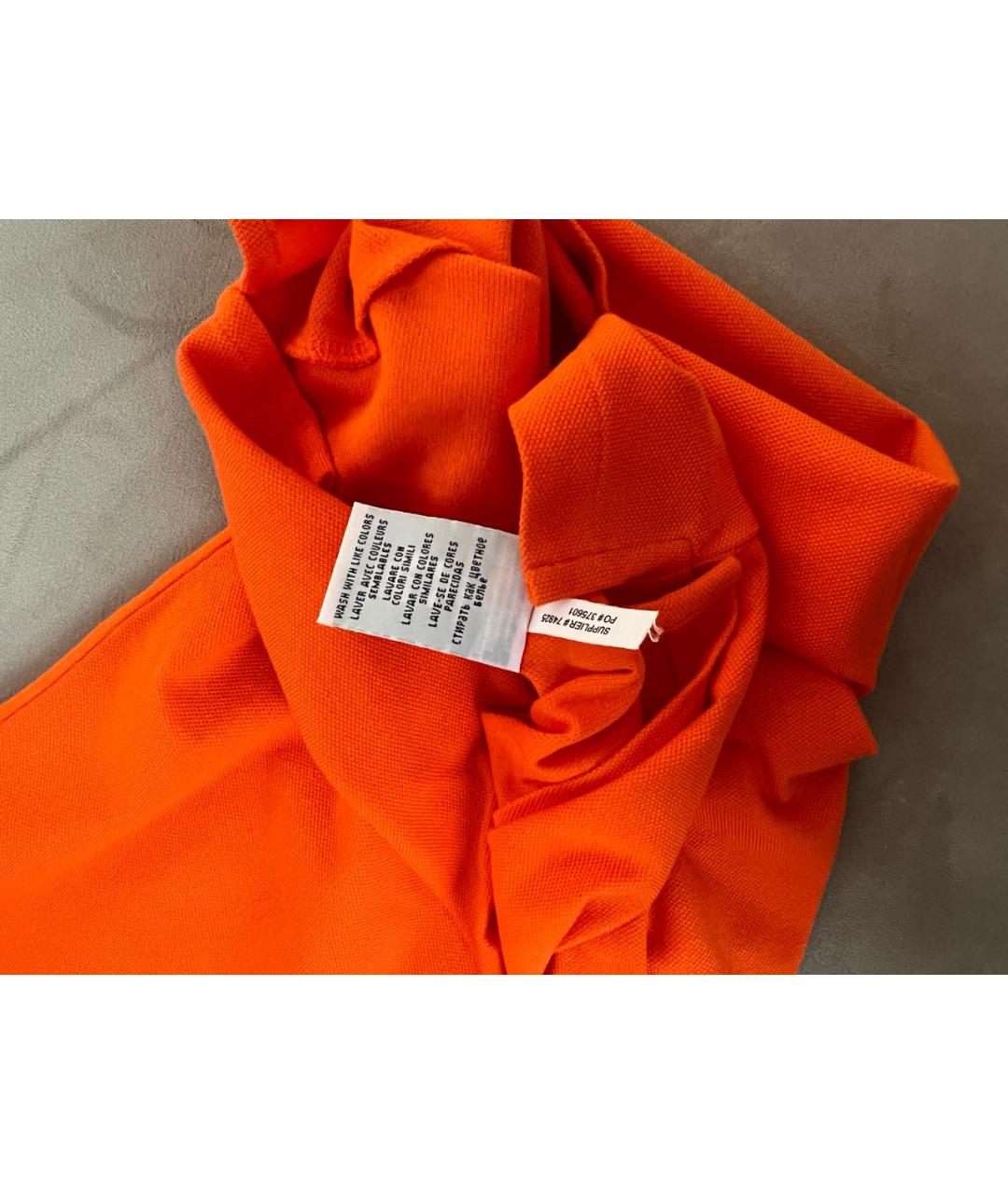 RALPH LAUREN Оранжевая хлопковая футболка, фото 4