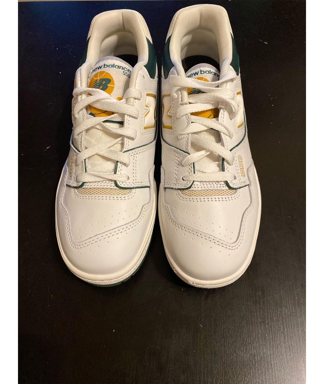 NEW BALANCE Зеленые кожаные низкие кроссовки / кеды, фото 2