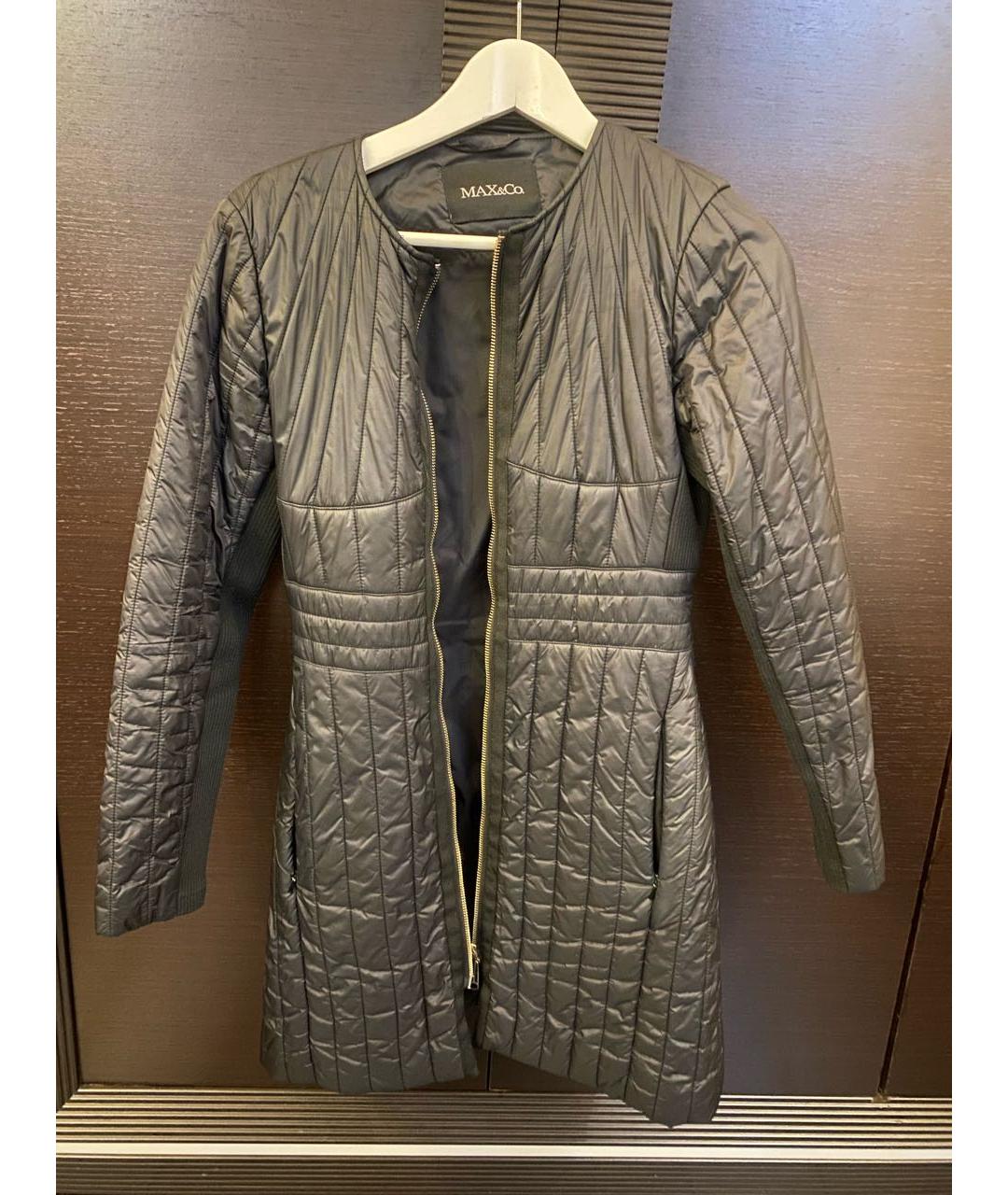 MAX&CO Черное полиамидовое пальто, фото 7