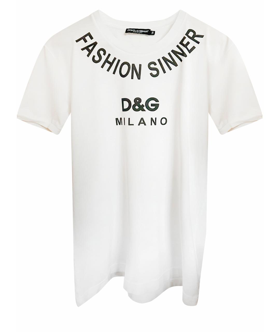 DOLCE&GABBANA Белая хлопковая футболка, фото 1