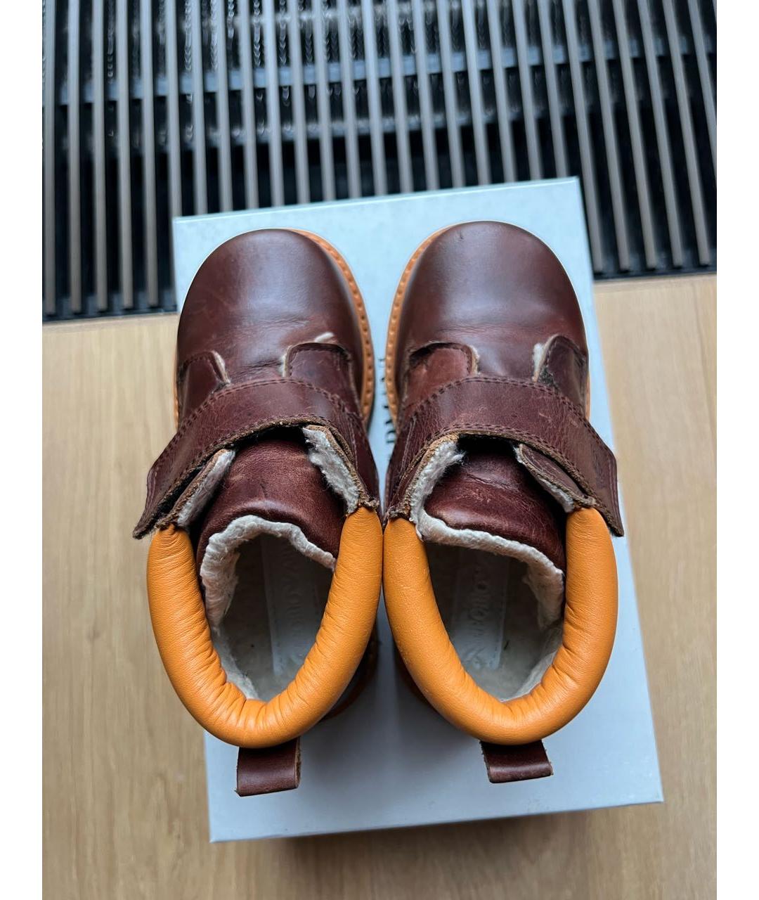 EMPORIO ARMANI Коричневые кожаные ботинки, фото 3