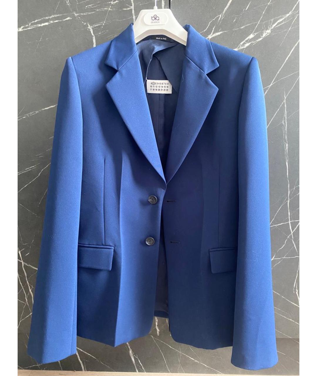 MAISON MARGIELA Синий шерстяной жакет/пиджак, фото 4