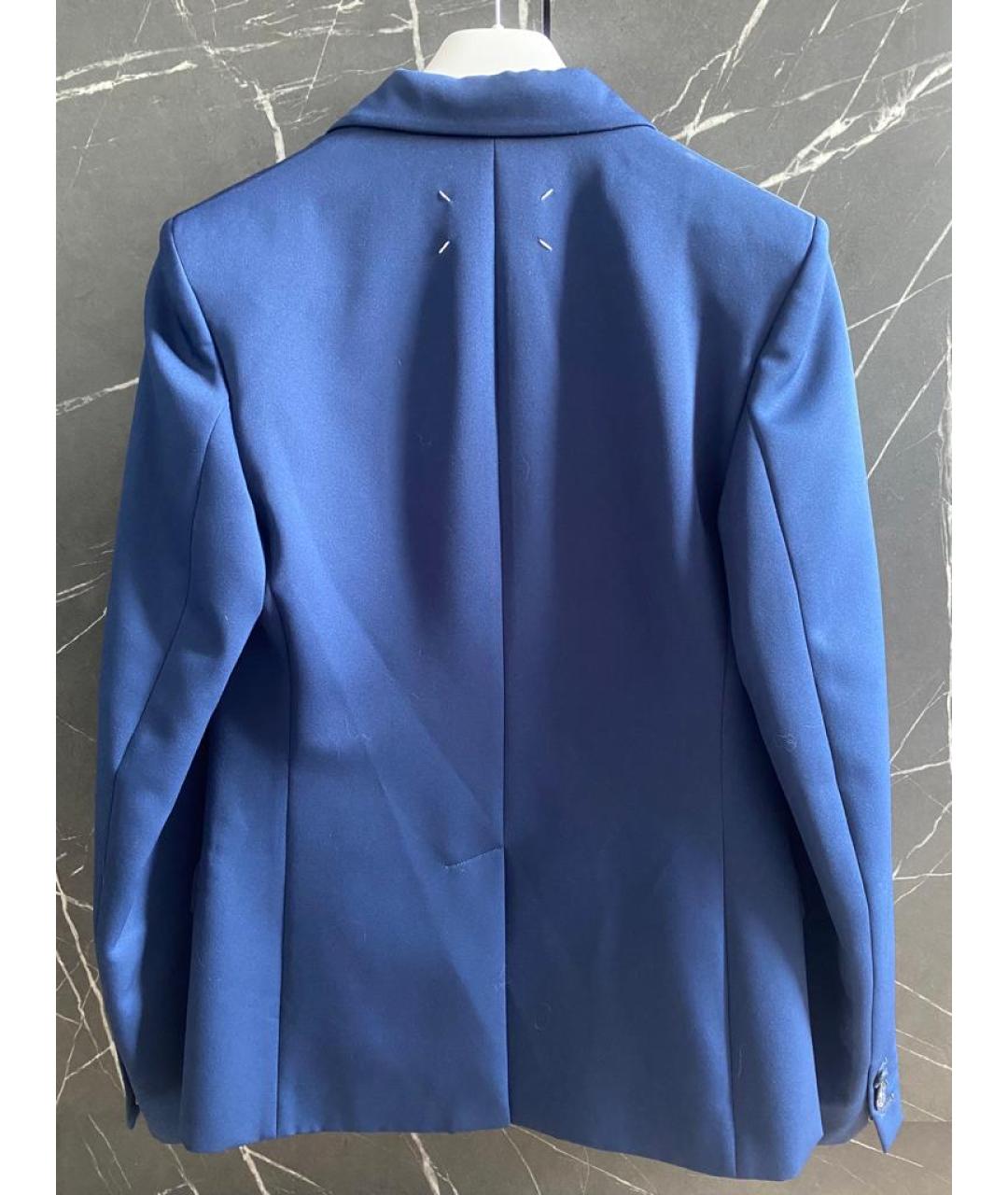 MAISON MARGIELA Синий шерстяной жакет/пиджак, фото 2