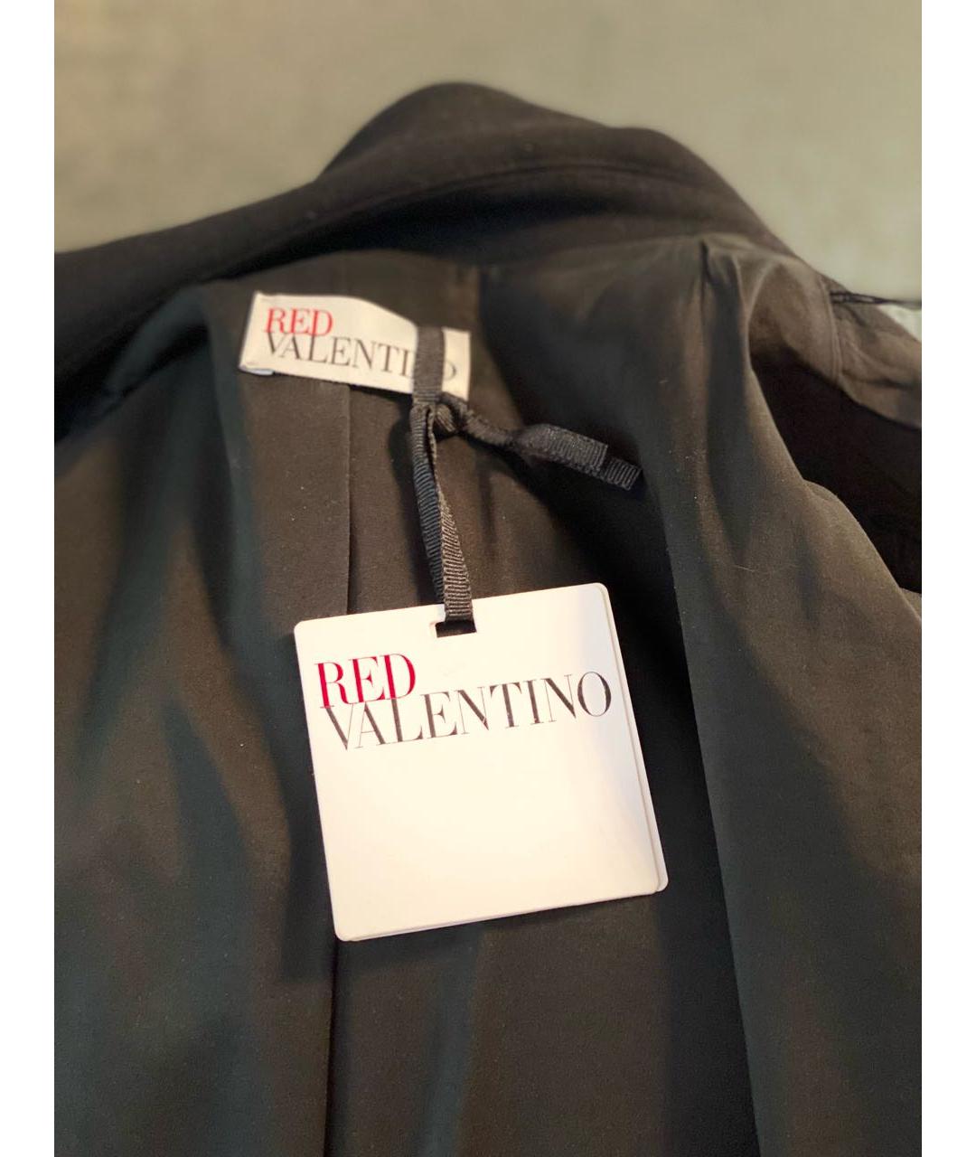 RED VALENTINO Черное шерстяное пальто, фото 4