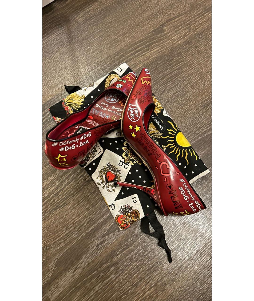 DOLCE&GABBANA Красные кожаные туфли, фото 4