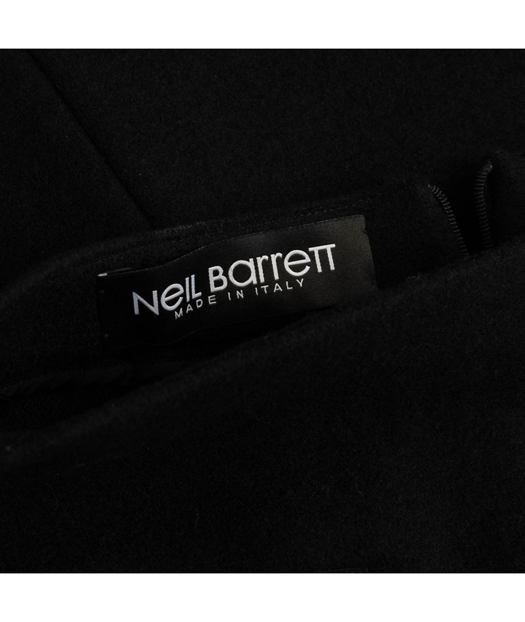 NEIL BARRETT Черная шерстяная юбка миди, фото 3
