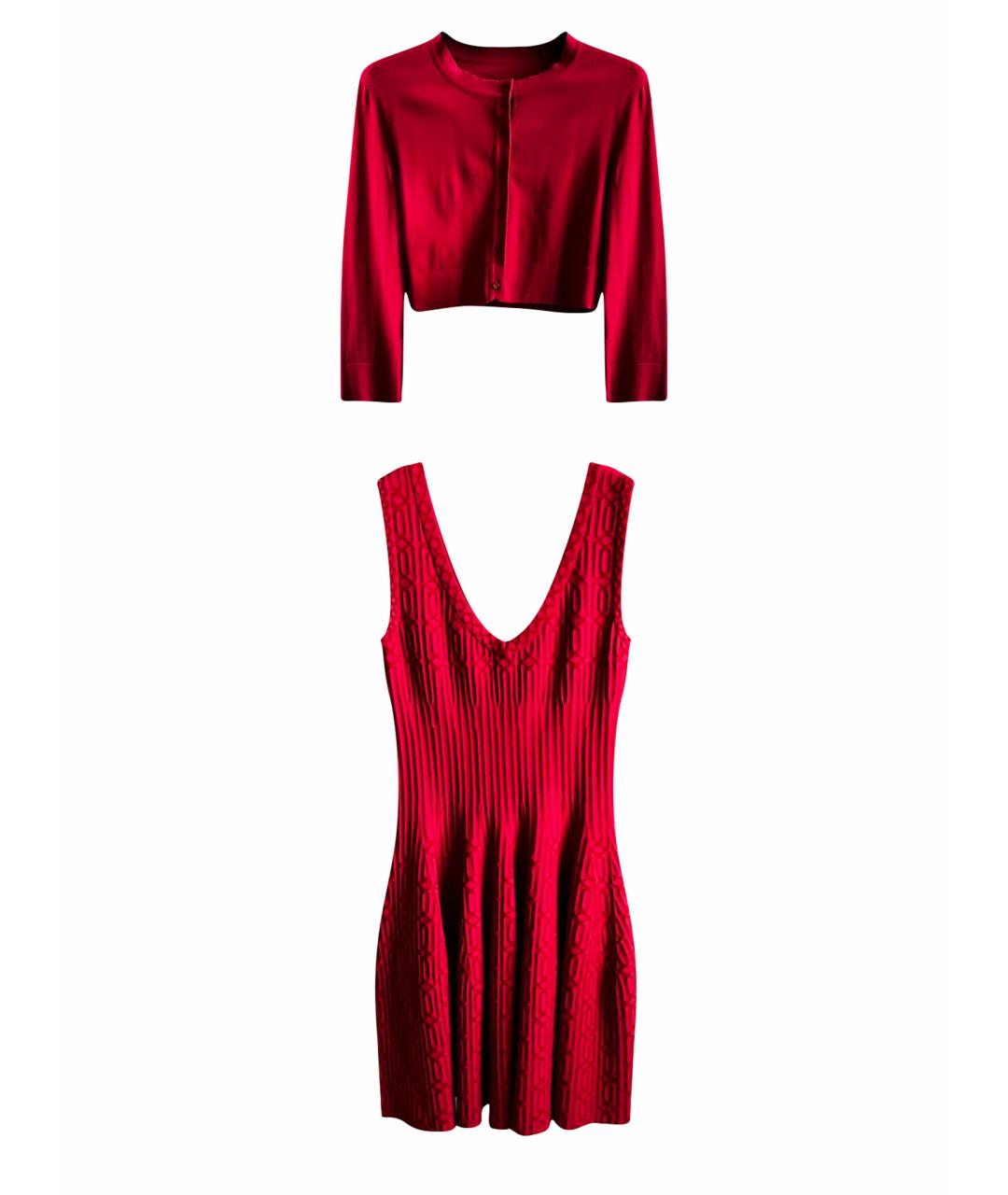 ALAIA Красное вискозное платье, фото 1