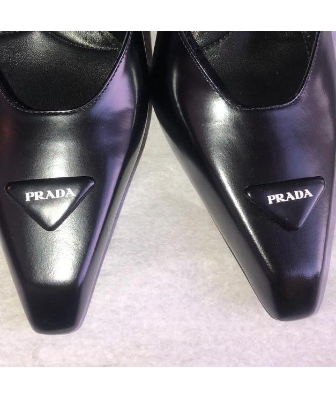 PRADA Черные кожаные туфли, фото 4