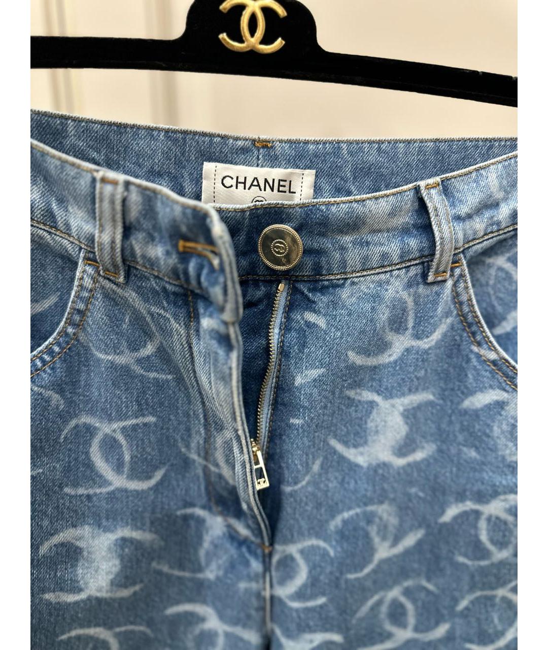 CHANEL Синие хлопковые прямые джинсы, фото 6