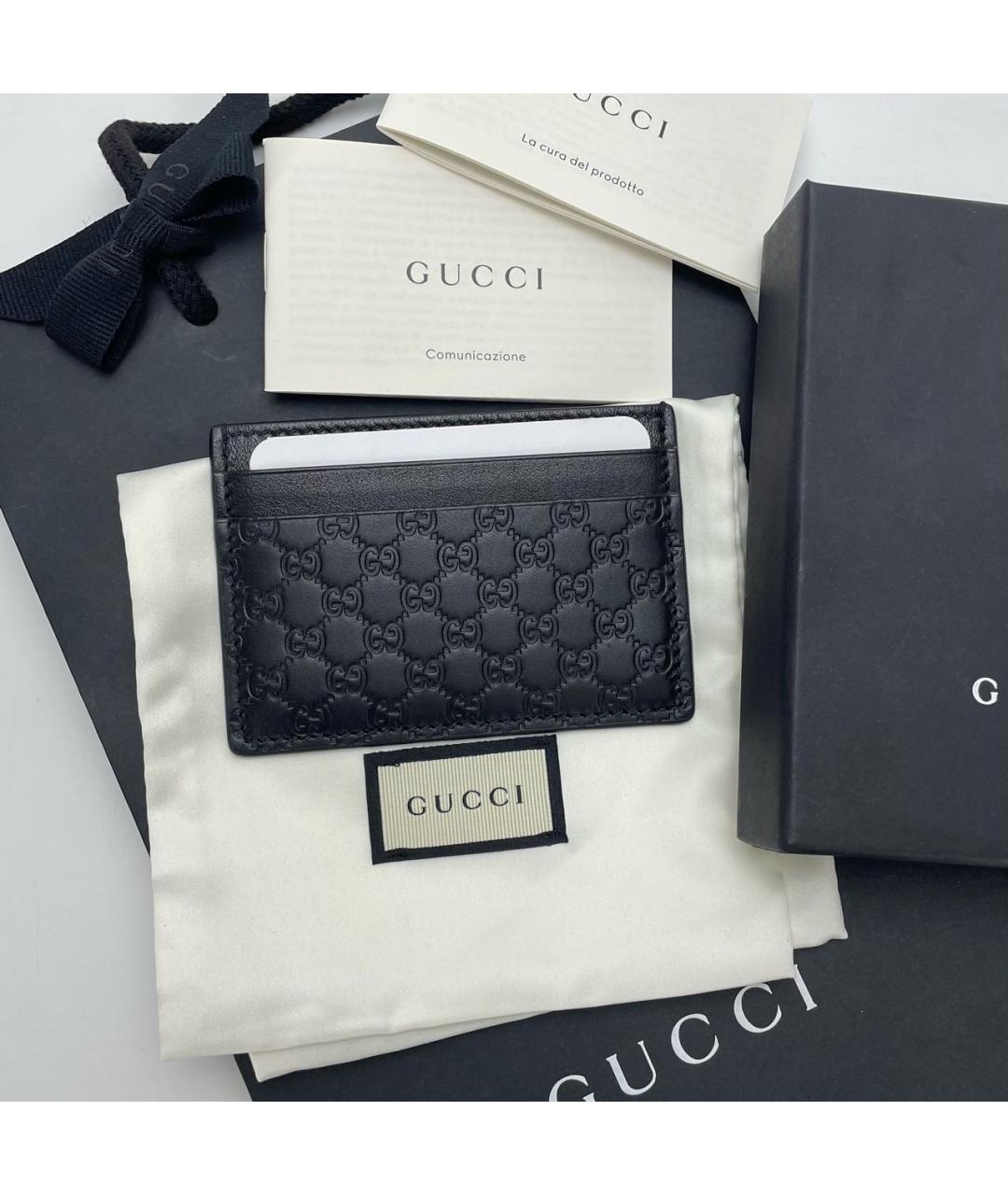 GUCCI Черный кожаный кардхолдер, фото 2