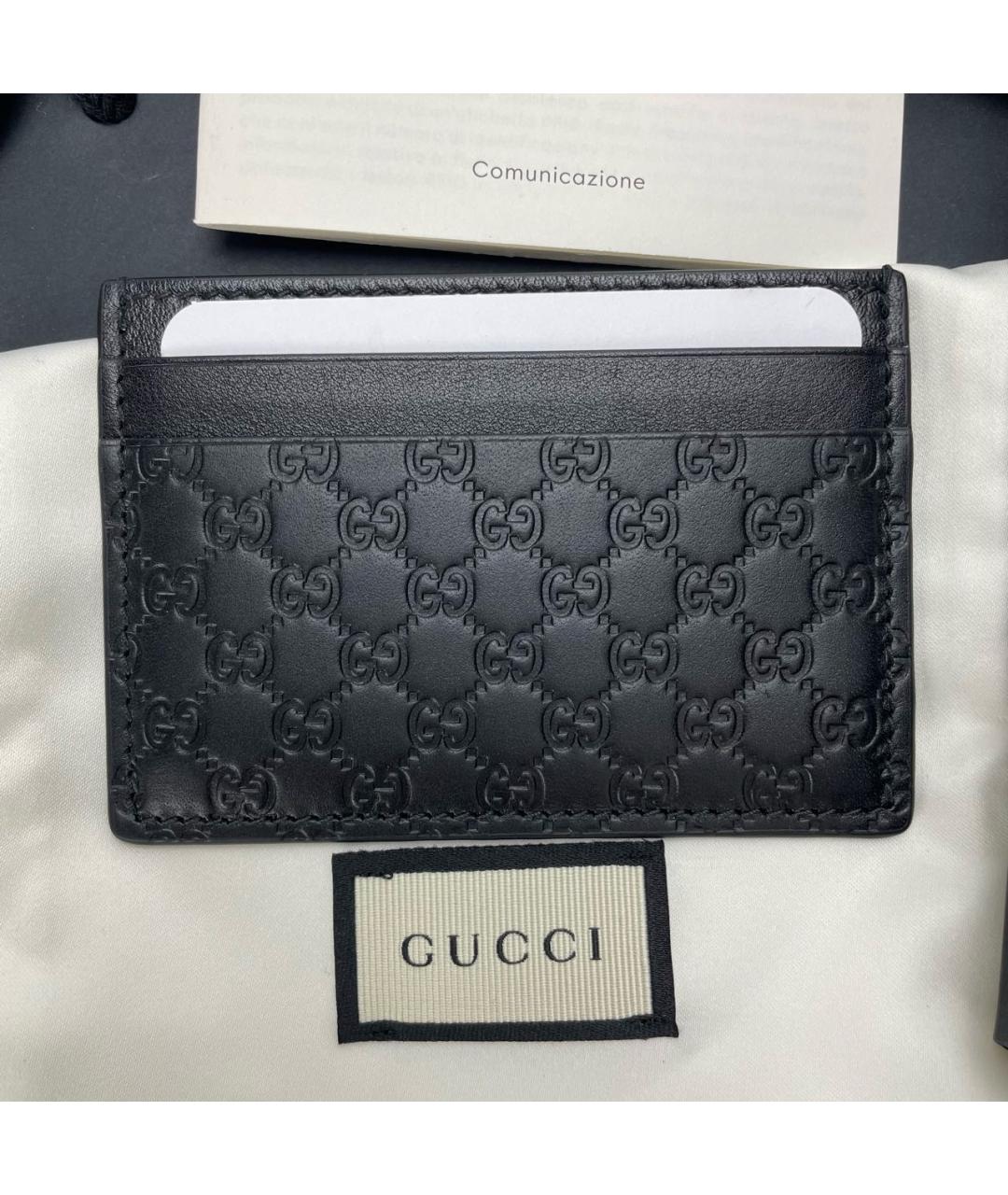 GUCCI Черный кожаный кардхолдер, фото 3