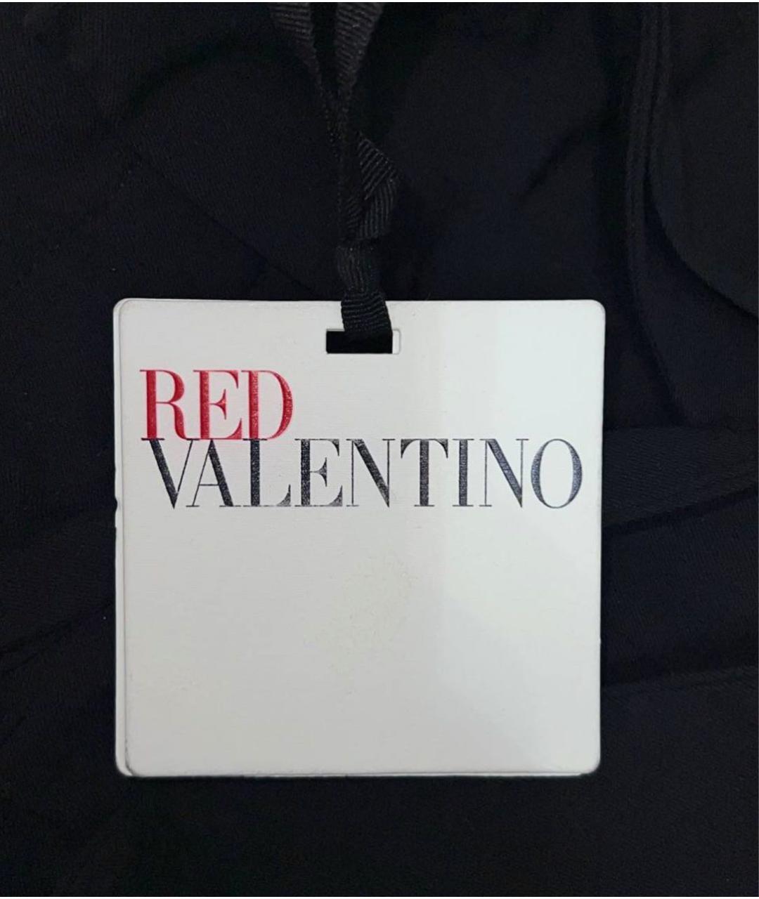 RED VALENTINO Черные вискозные прямые брюки, фото 7