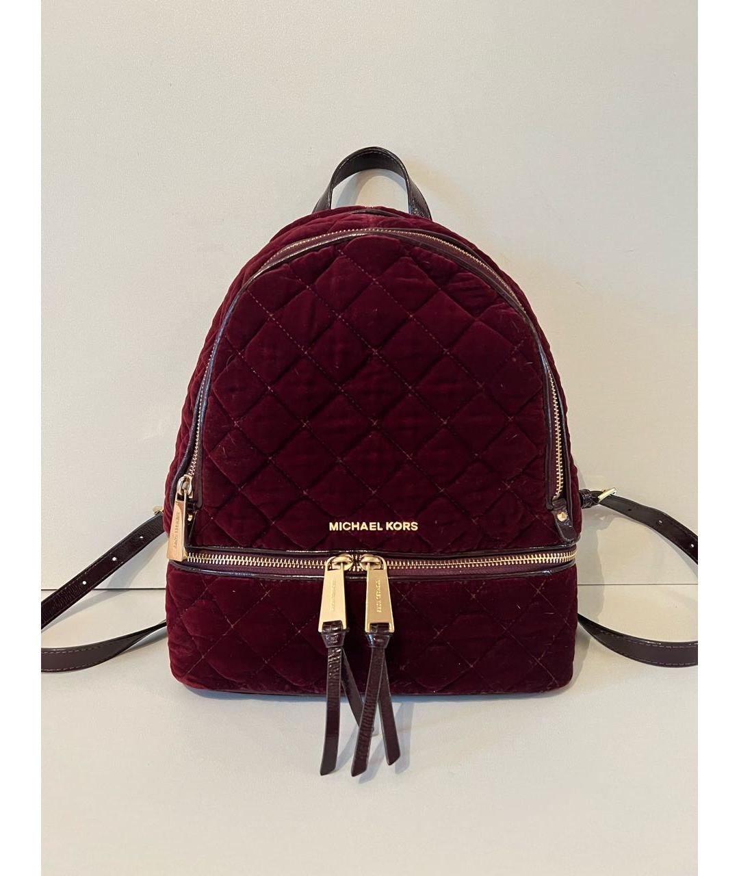 MICHAEL KORS Бордовый бархатный рюкзак, фото 7