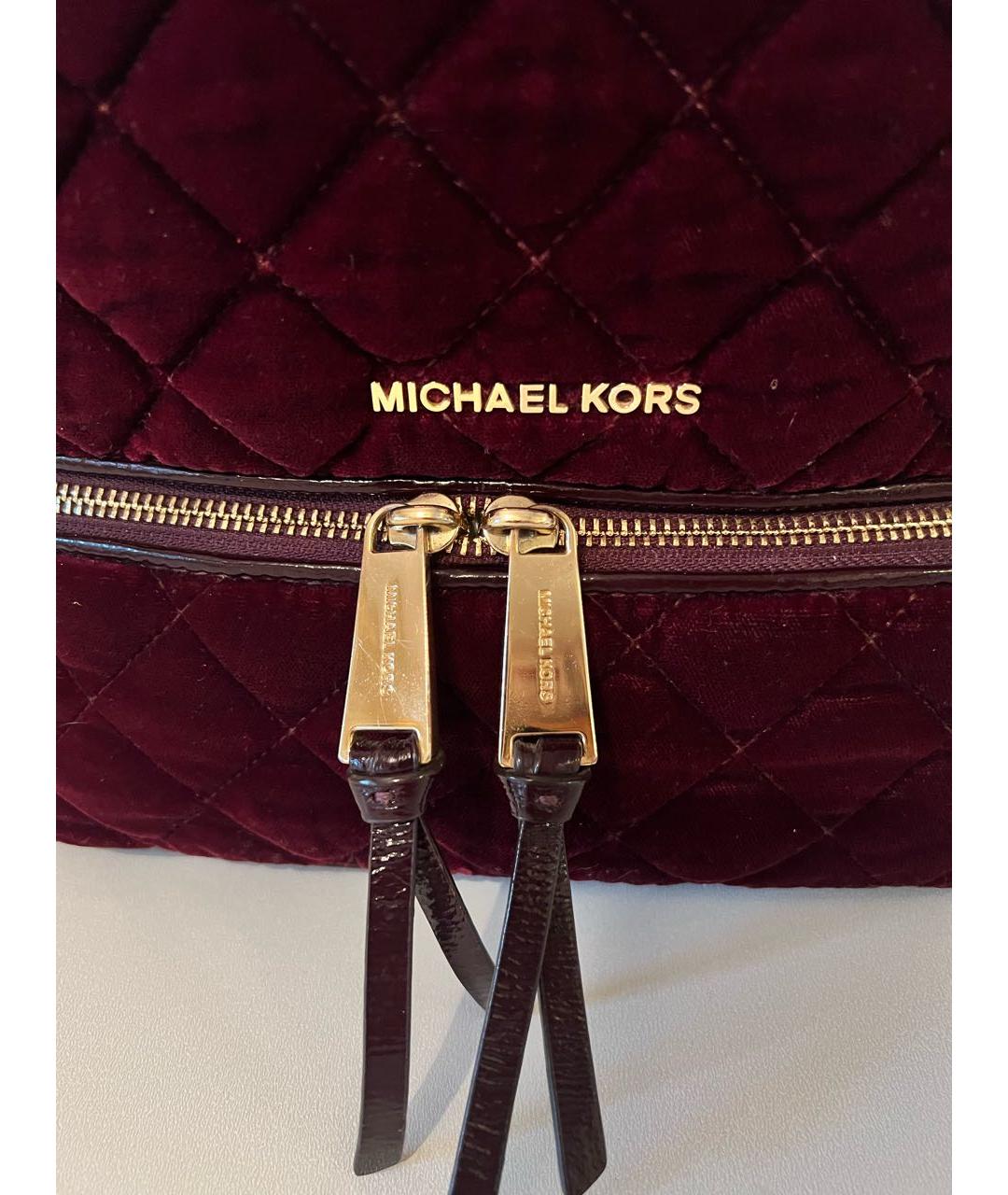 MICHAEL KORS Бордовый бархатный рюкзак, фото 5