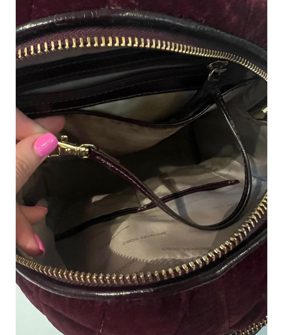 MICHAEL KORS Бордовый бархатный рюкзак, фото 4