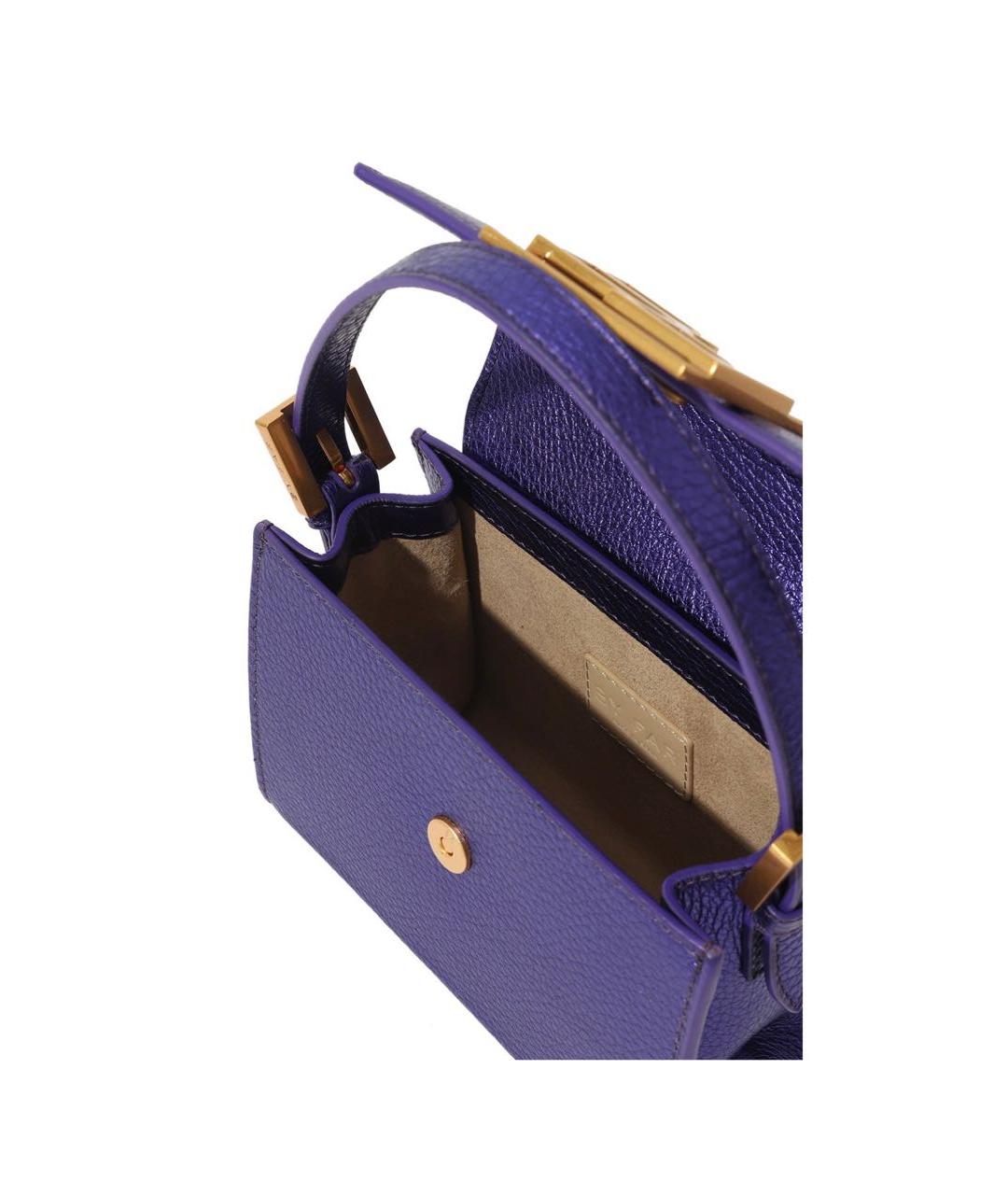 BY FAR Фиолетовая кожаная сумка с короткими ручками, фото 4