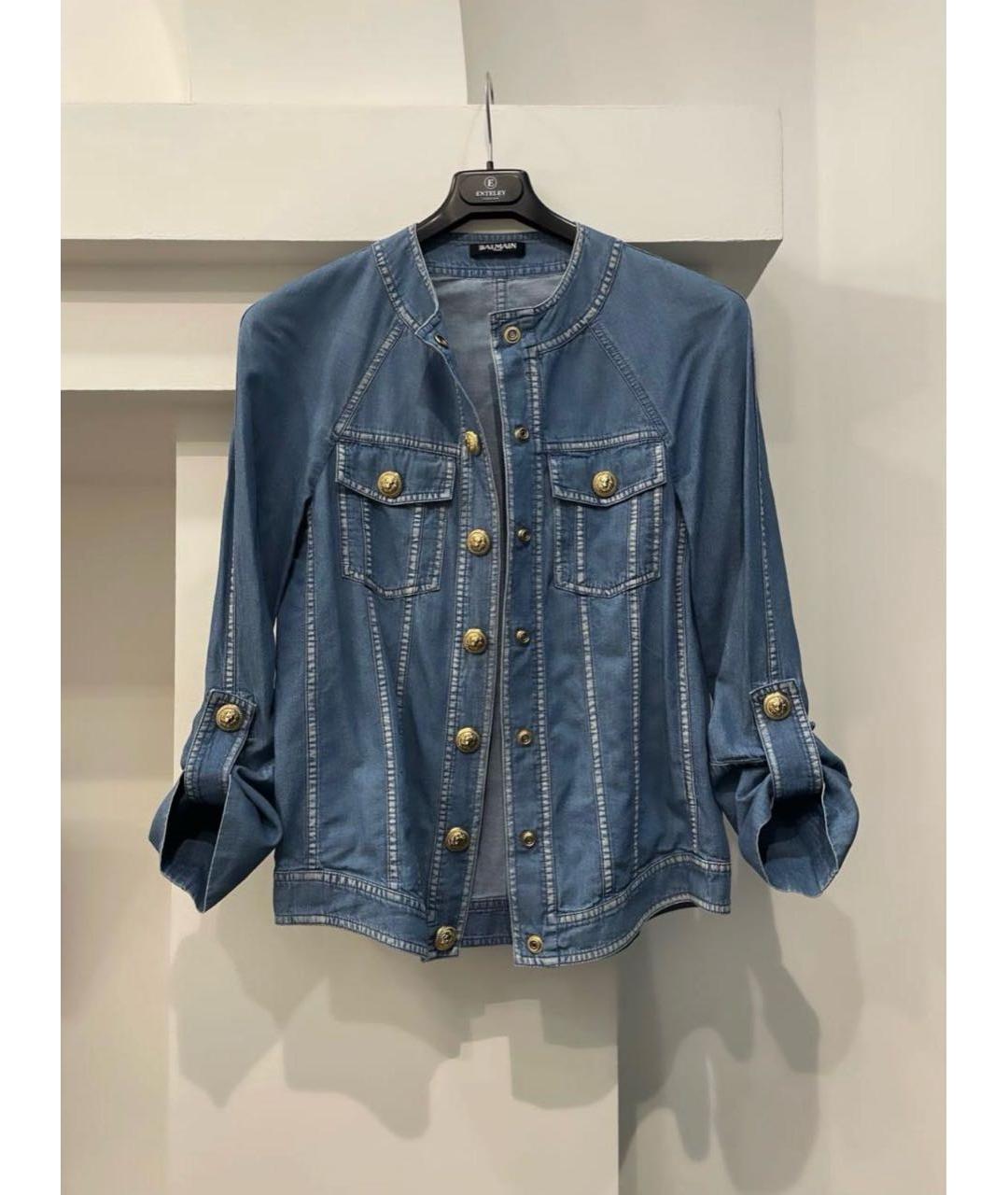 BALMAIN Синяя хлопковая куртка, фото 5