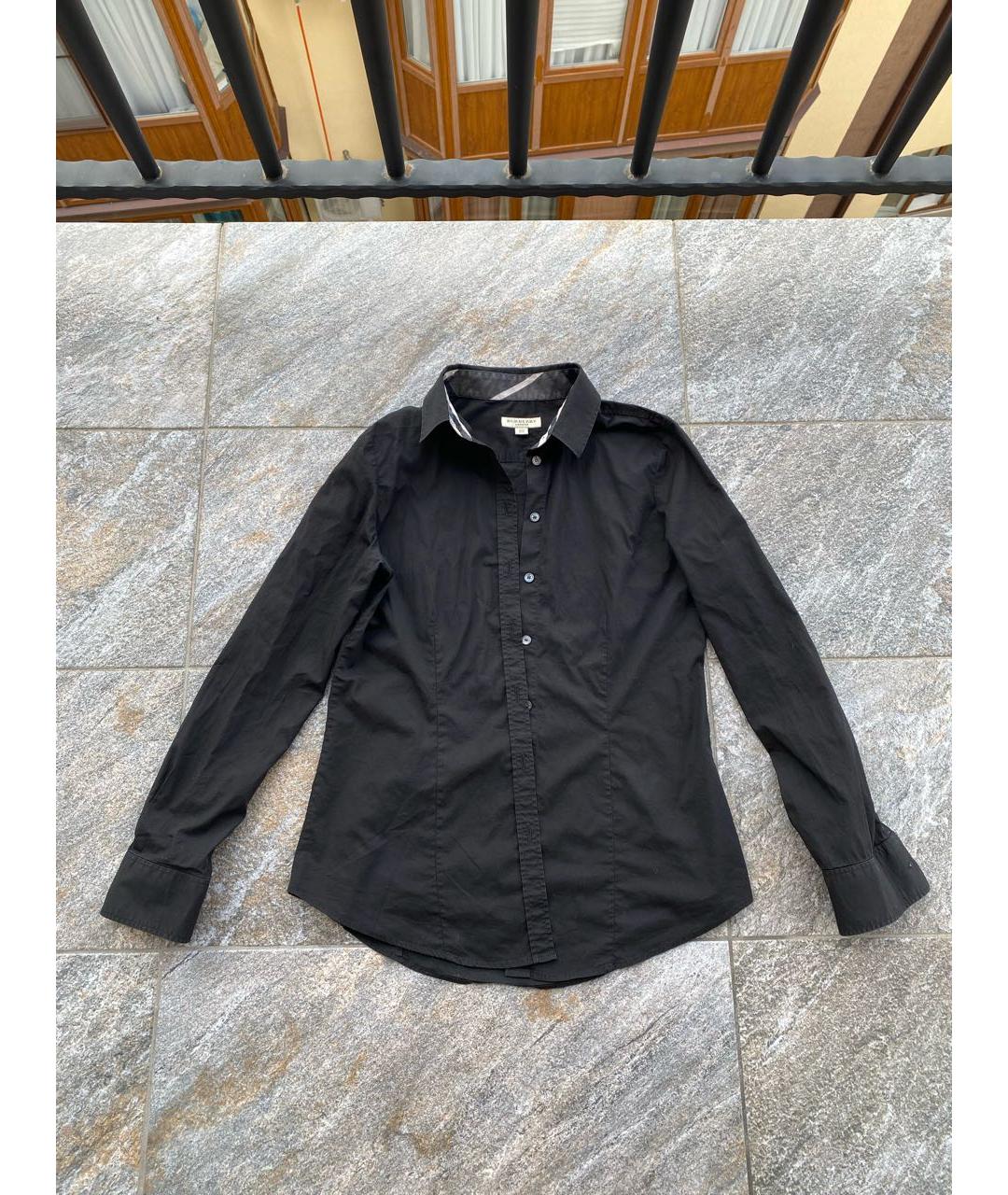 BURBERRY Черная хлопковая рубашка, фото 9