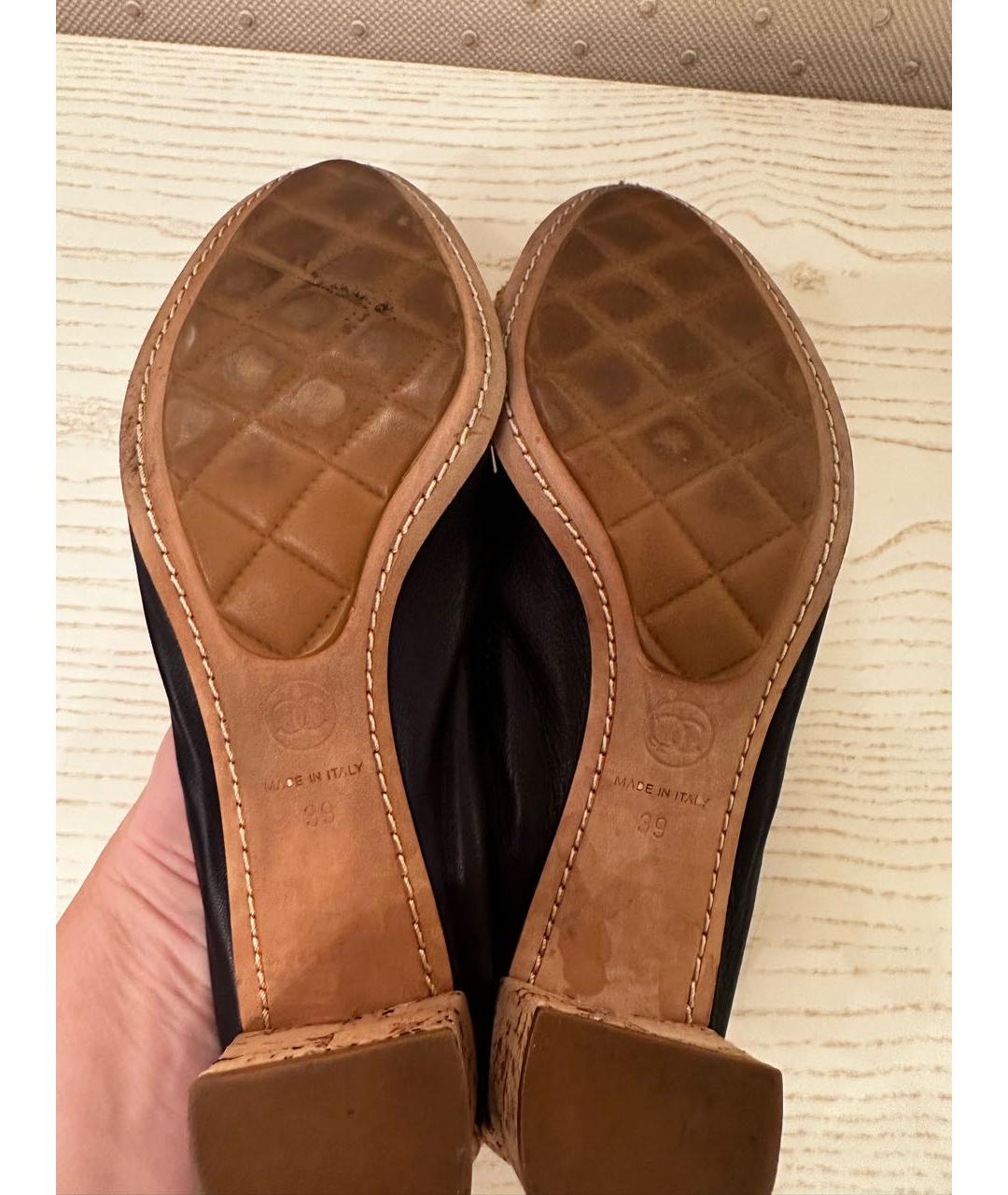 CHANEL Черные кожаные туфли, фото 4