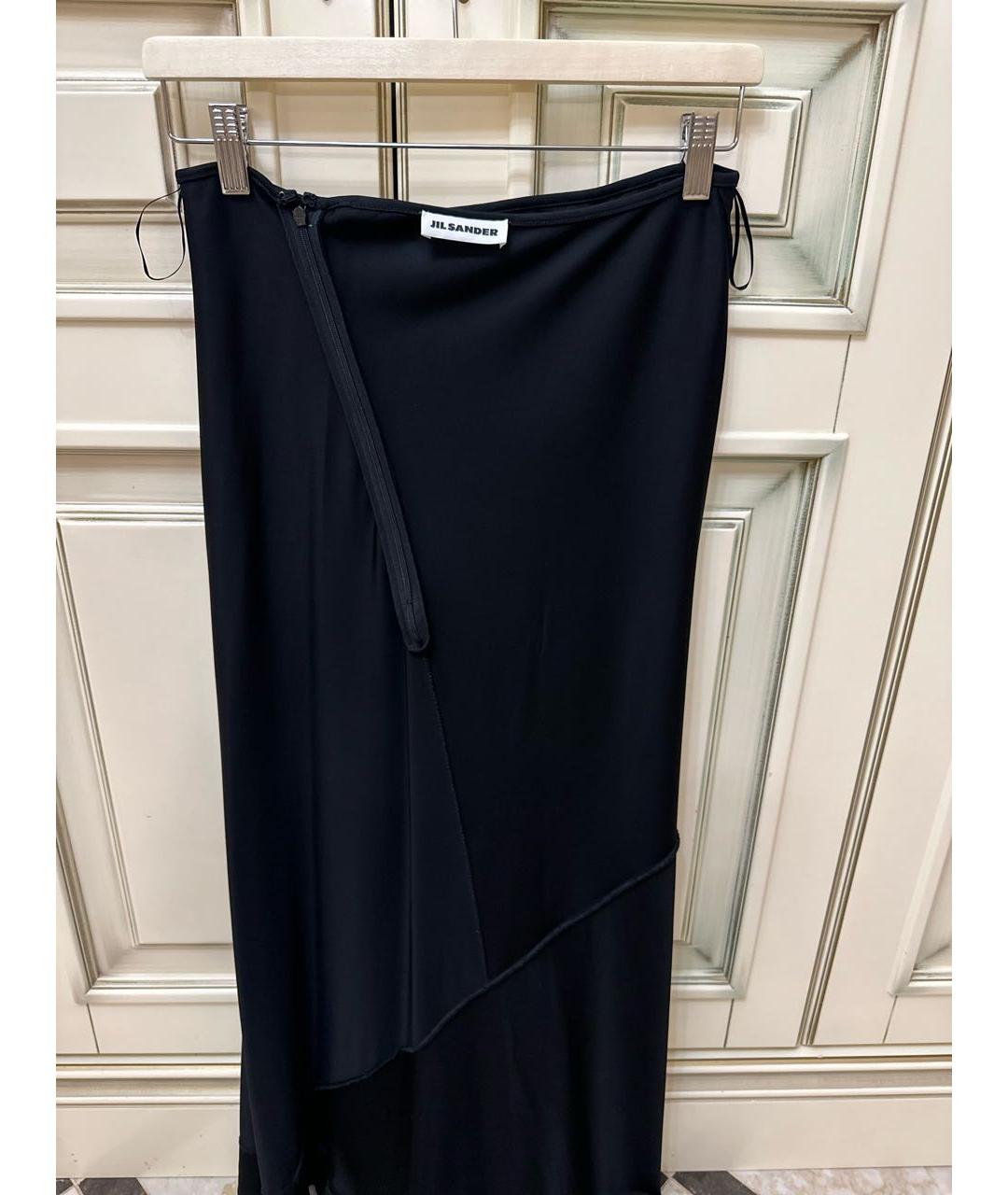 JIL SANDER Черная полиэстеровая юбка миди, фото 3
