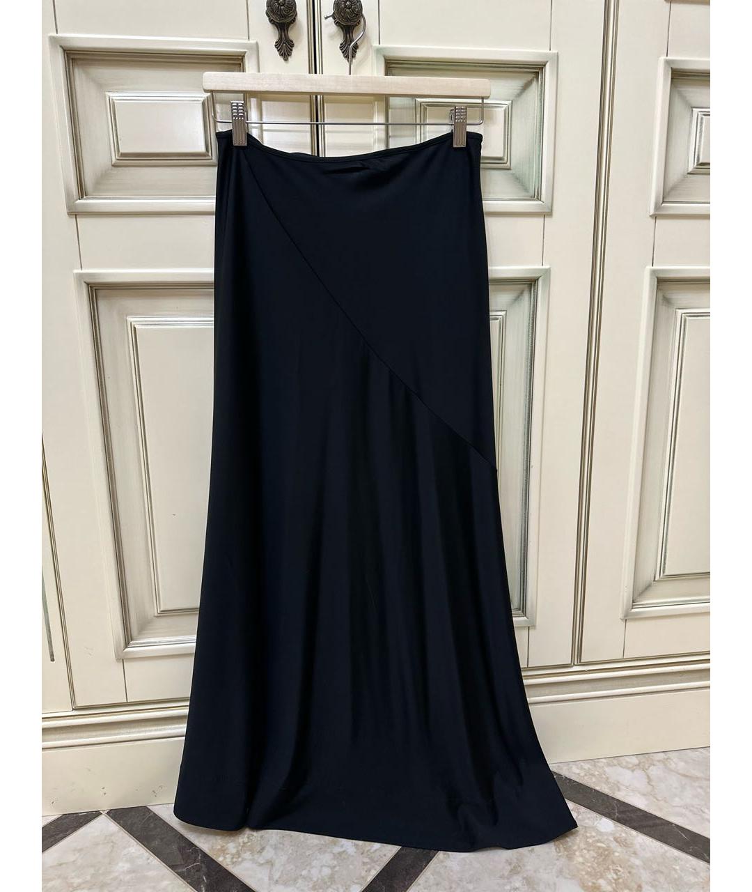JIL SANDER Черная полиэстеровая юбка миди, фото 5