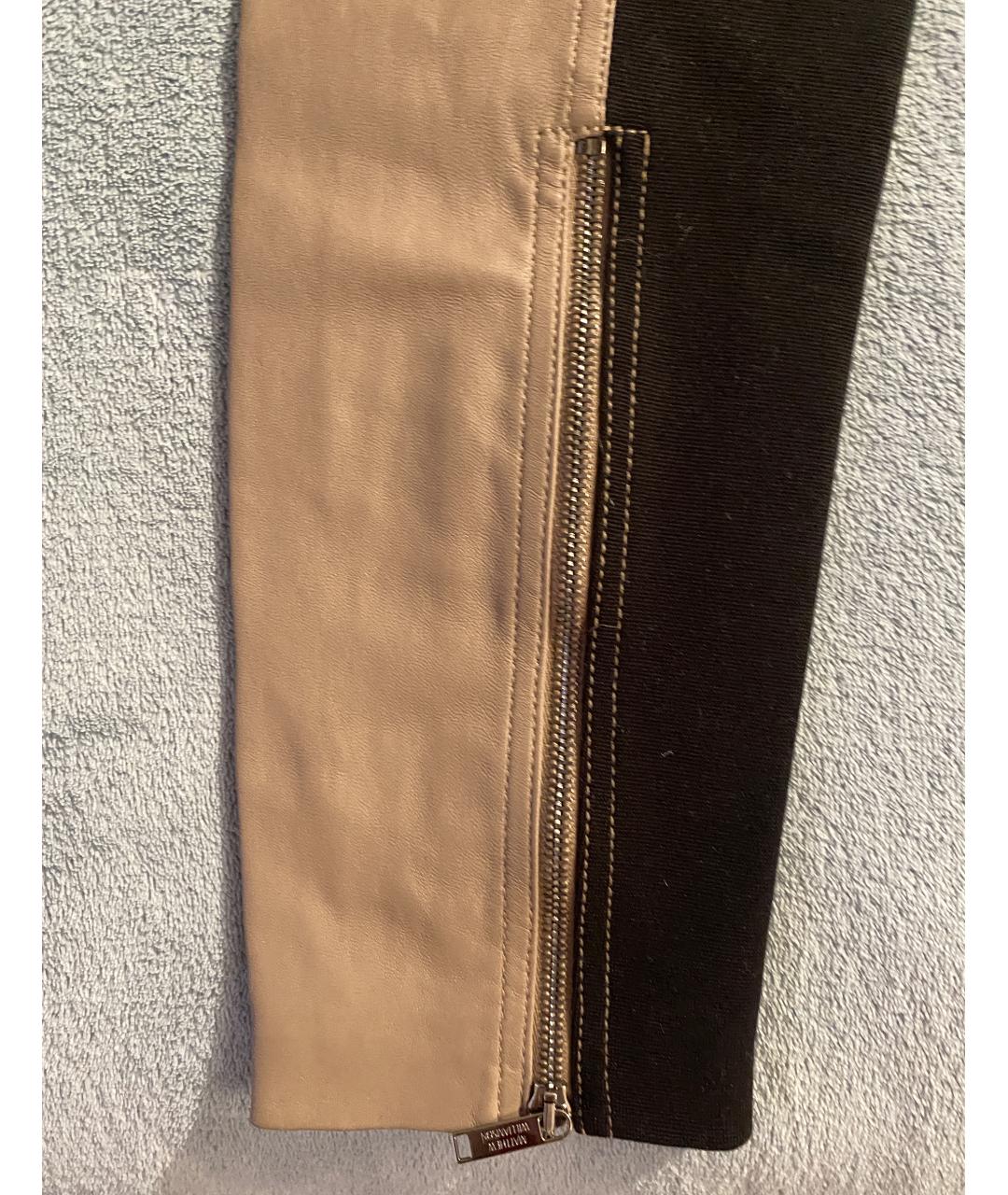 MATTHEW WILLIAMSON Бежевые кожаные брюки узкие, фото 7