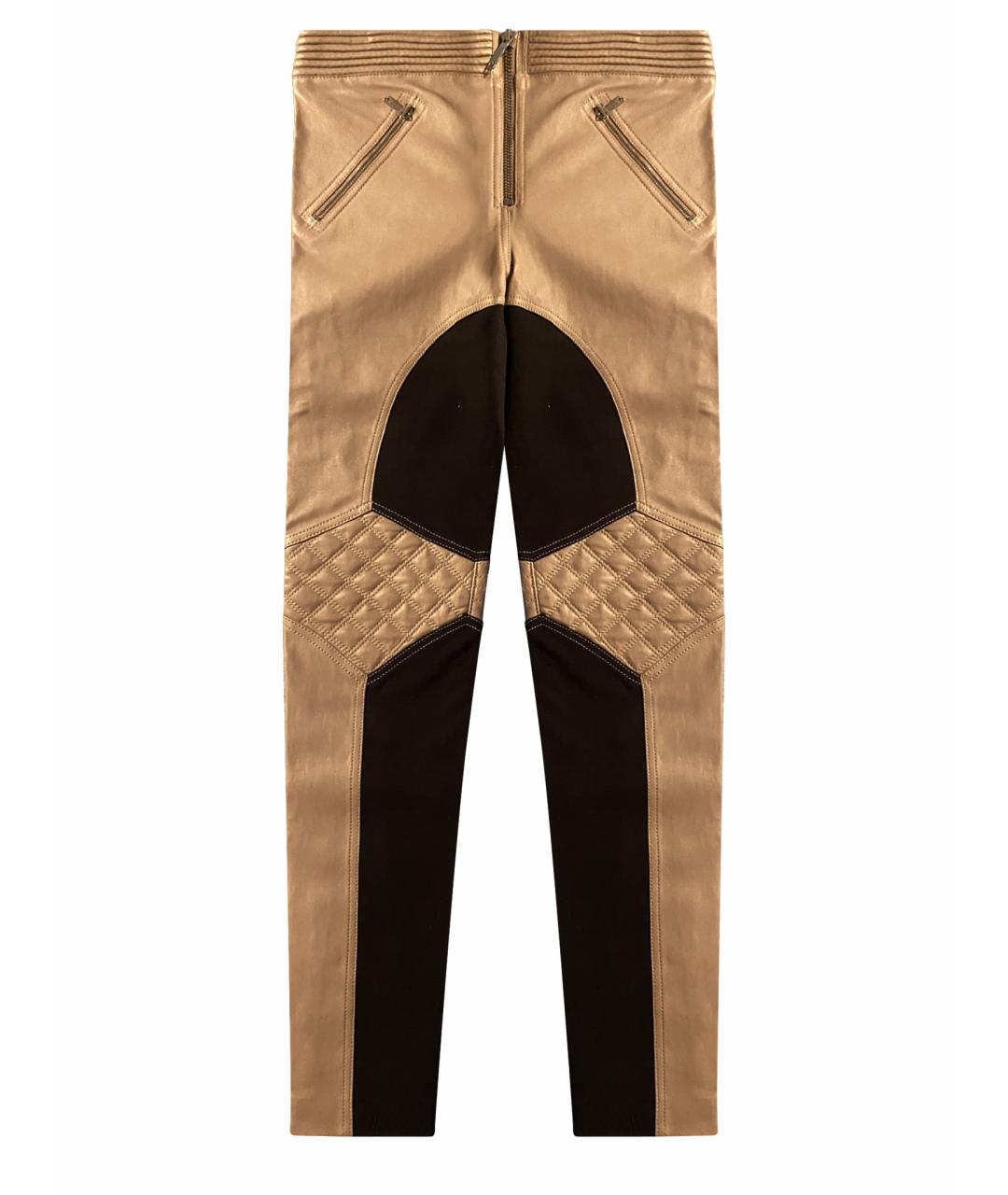 MATTHEW WILLIAMSON Бежевые кожаные брюки узкие, фото 1