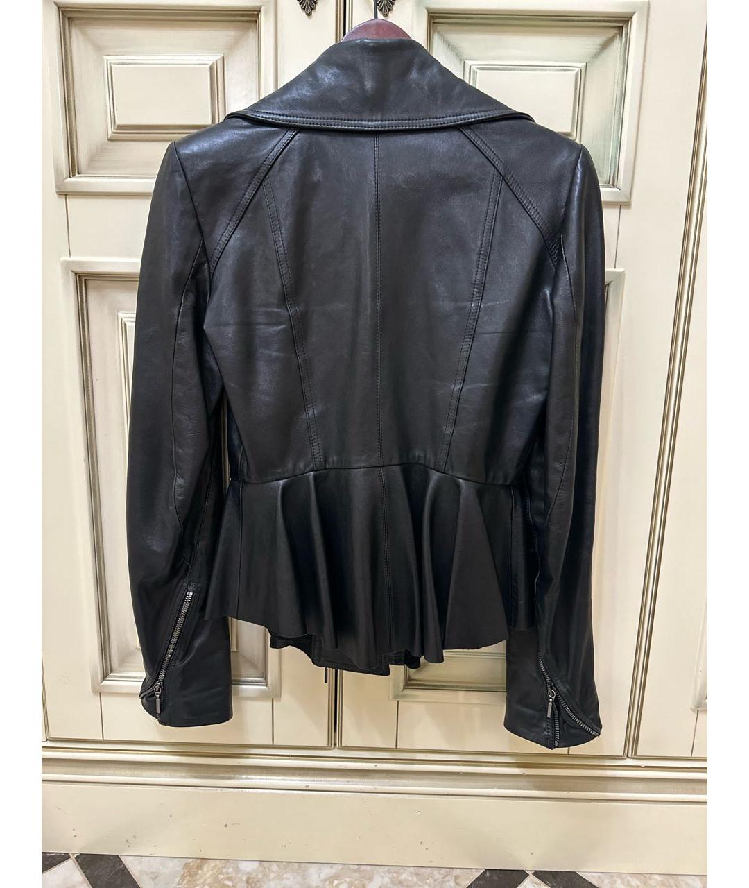 PLEIN SUD Черный кожаный жакет/пиджак, фото 2