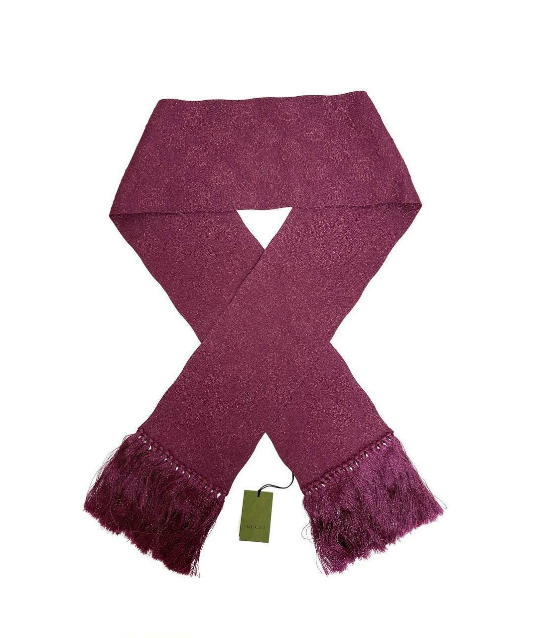 GUCCI Фиолетовый шарф, фото 6