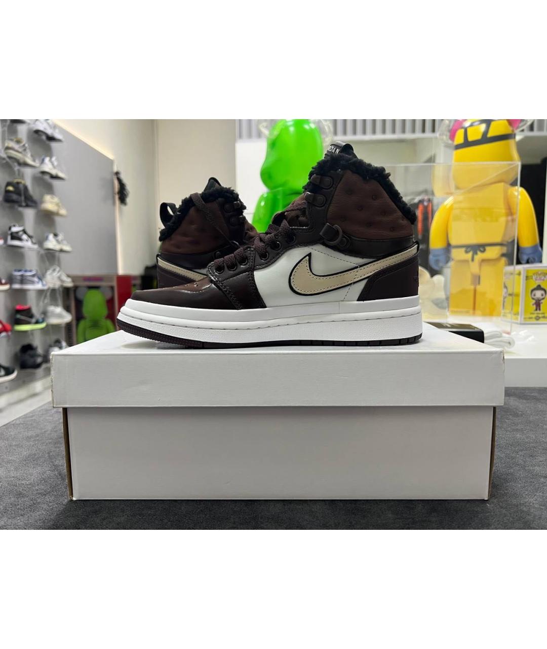 JORDAN Коричневые кожаные кроссовки, фото 3