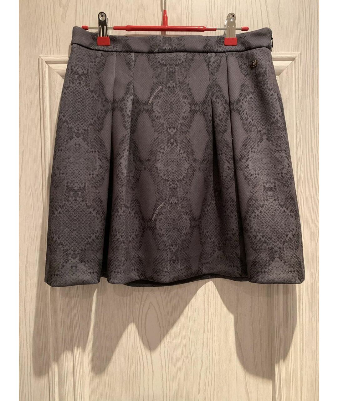 TRUSSARDI JEANS Антрацитовая полиэстеровая юбка мини, фото 5