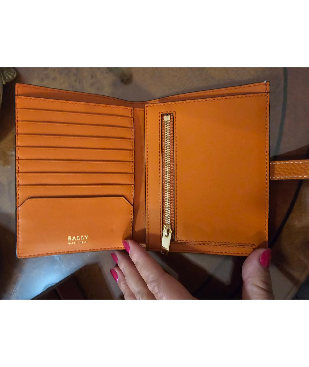 BALLY Оранжевый кожаный кошелек, фото 2