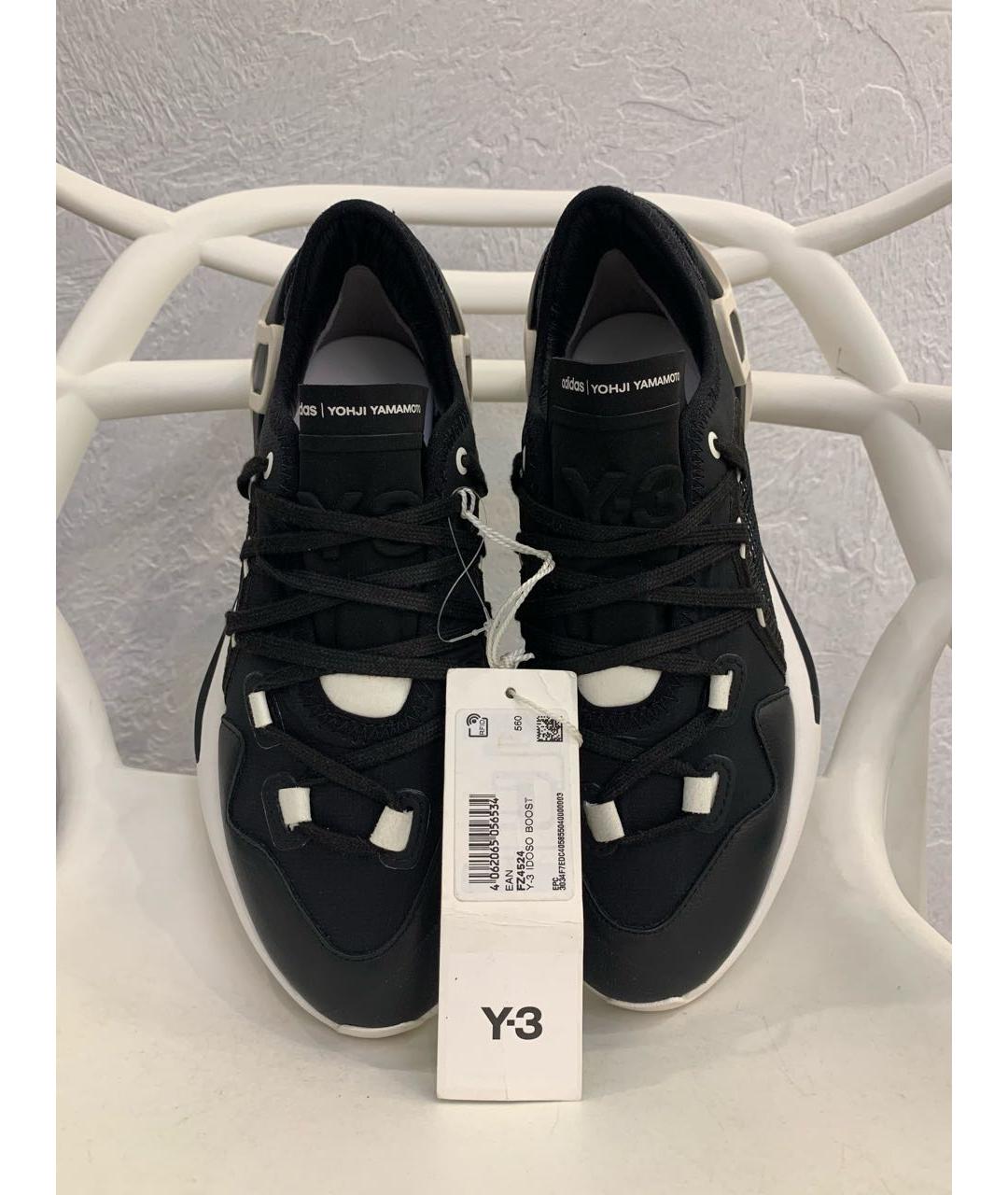 Y-3 Черные кожаные кроссовки, фото 2